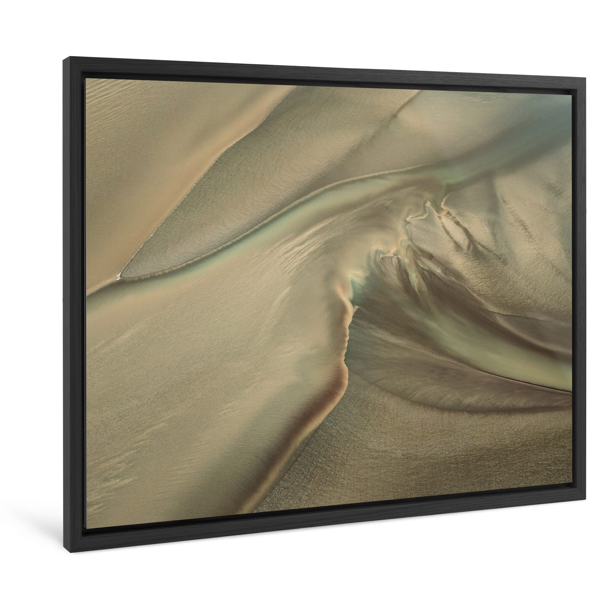 Framed photo print of intricate tidal channels seen from above