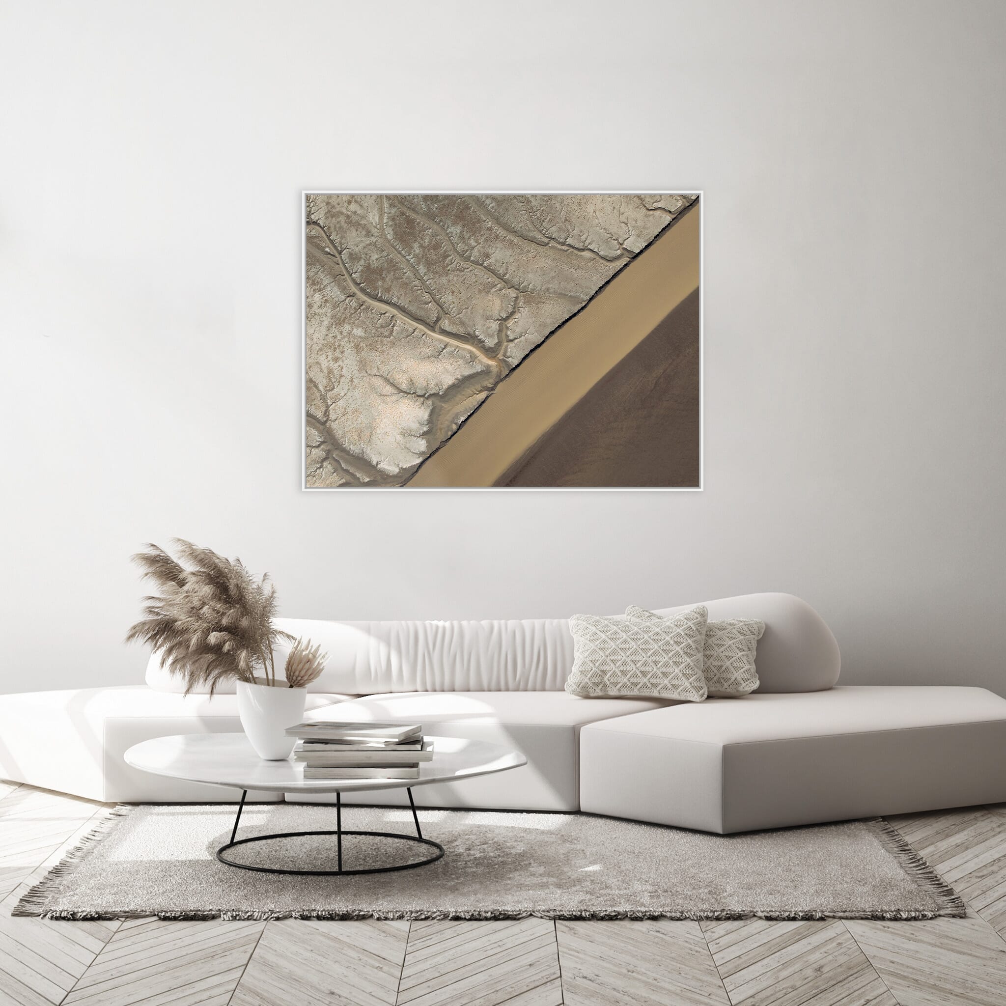Modern room with framed landscape photography by Jan Erik Waider