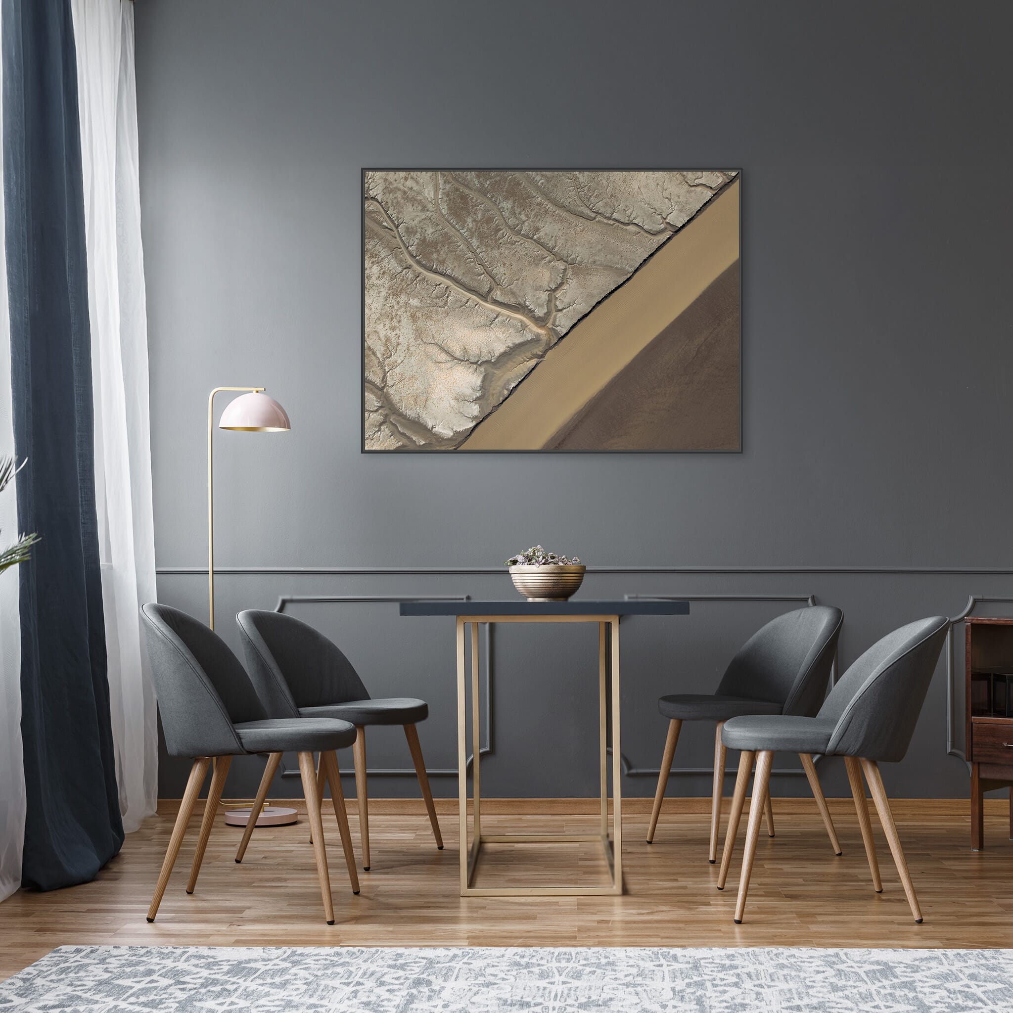 Modern Interior design featuring photography prints by Jan Erik Waider