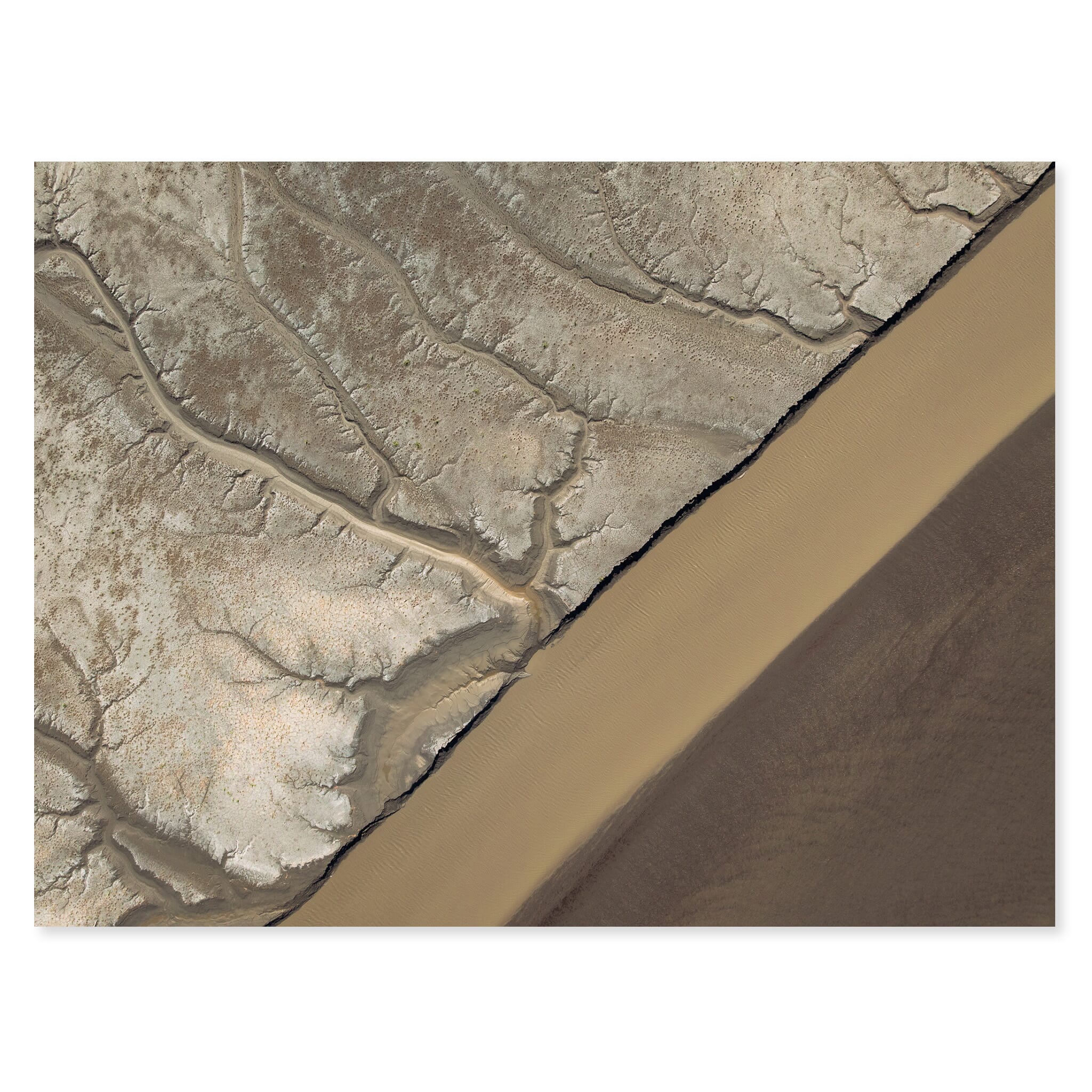 Fine art print of tidal landscapes in Alaska shaped by shifting water and sediment