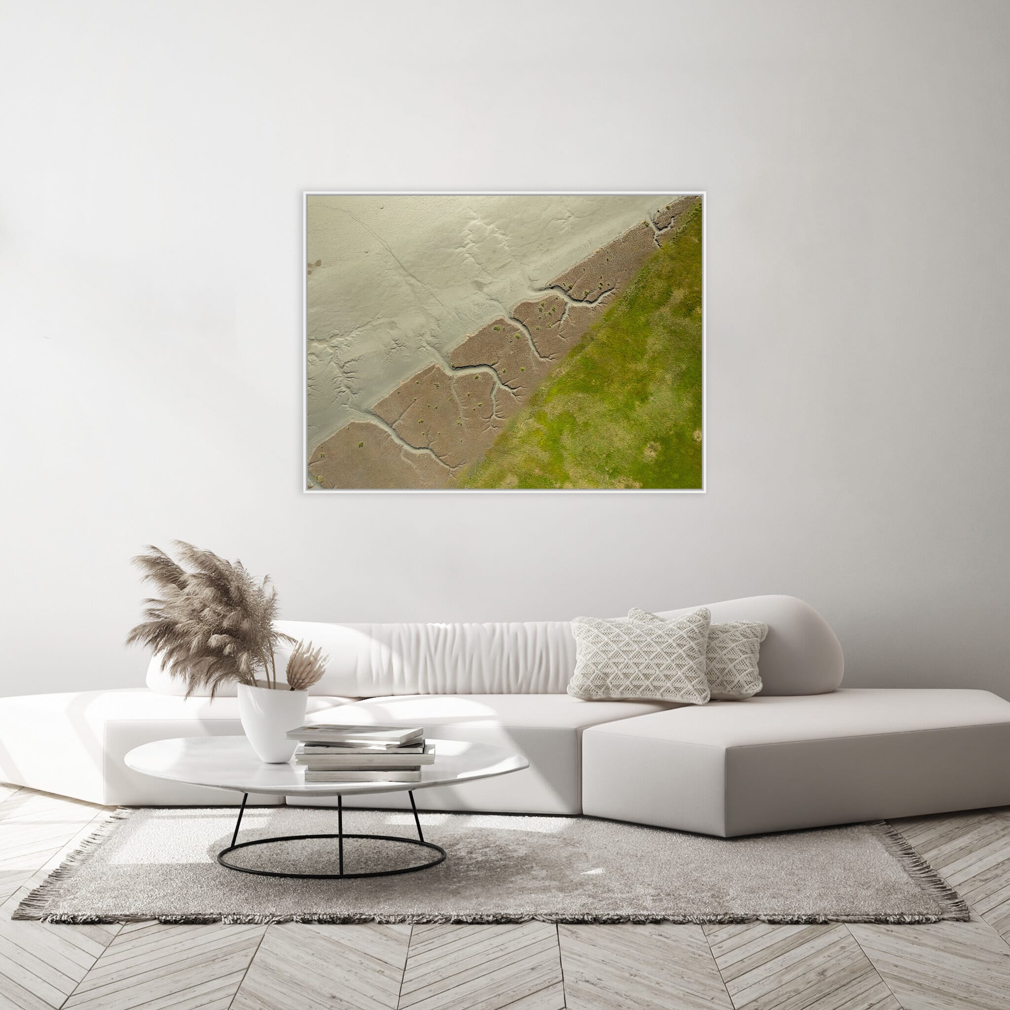 Modern room with framed landscape photography by Jan Erik Waider
