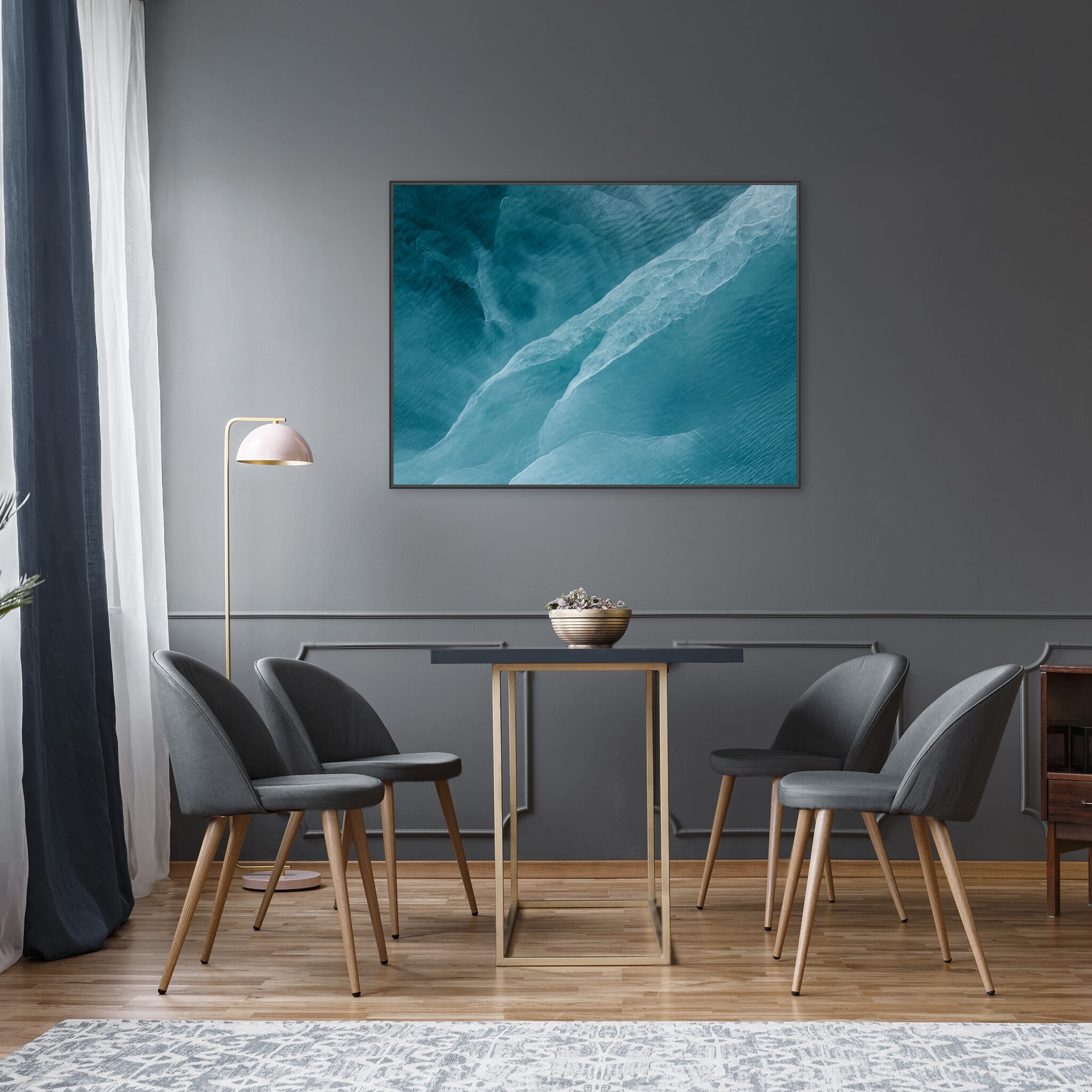 Interior design featuring photography prints by Jan Erik Waider