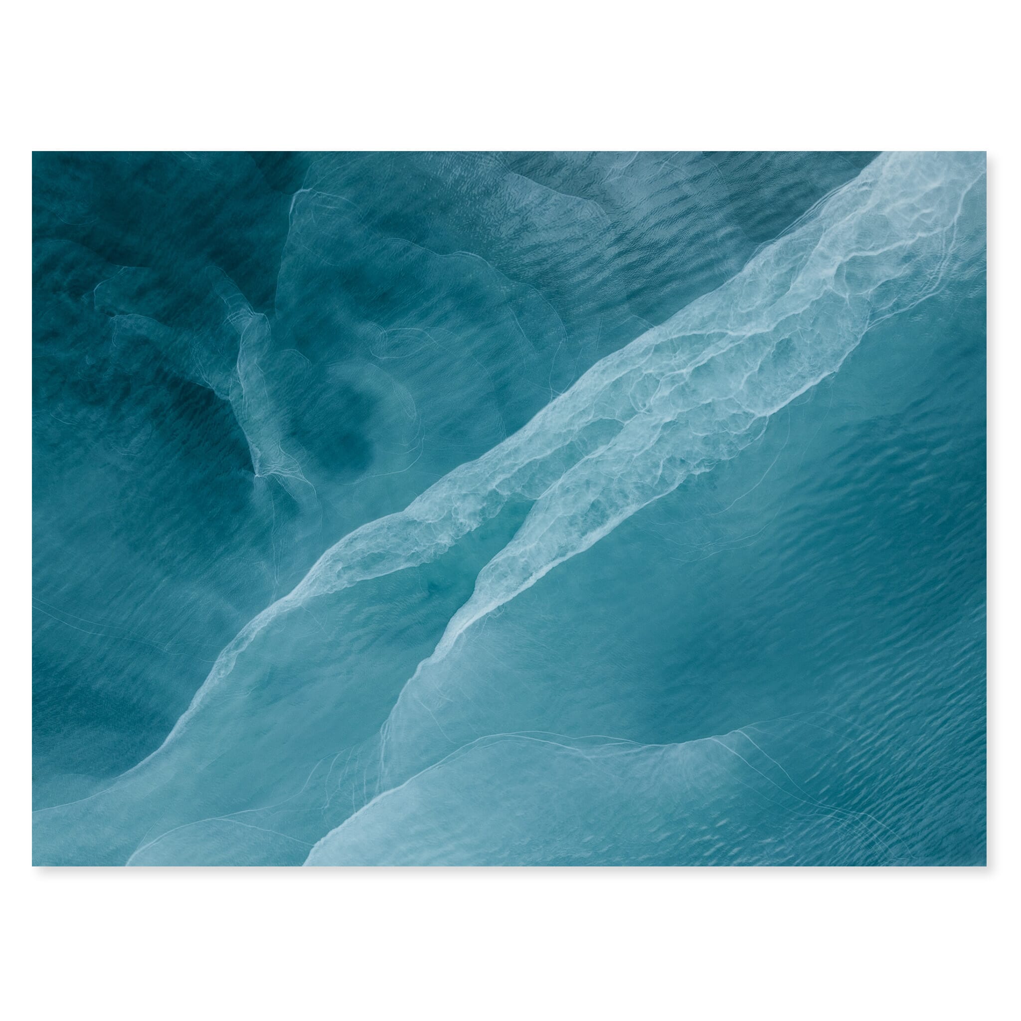 Fine art print of Kachemak Bay’s turquoise and emerald waters shaped by glacial melt