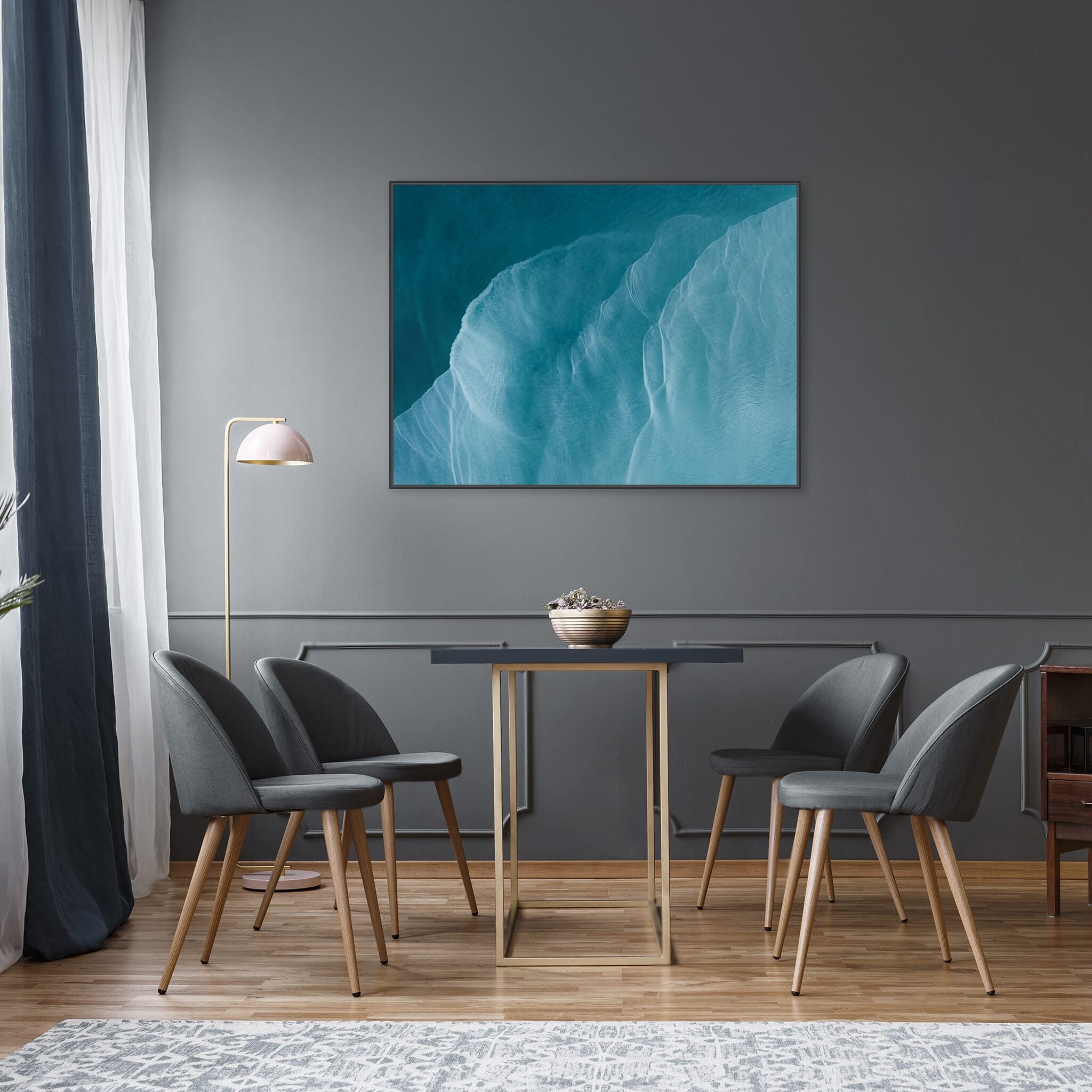 Interior design featuring photography prints by Jan Erik Waider