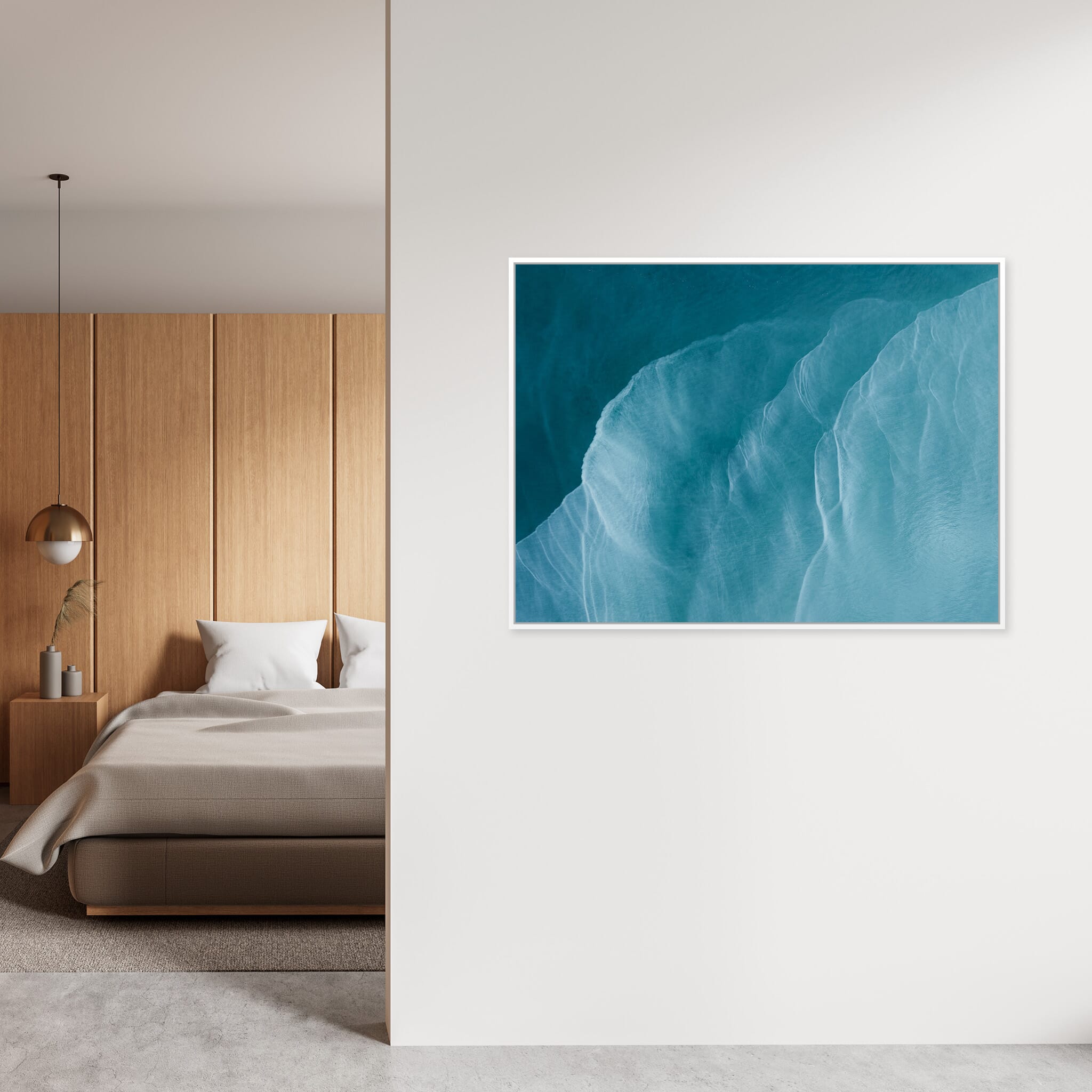 Modern Interior design featuring photography prints by Jan Erik Waider