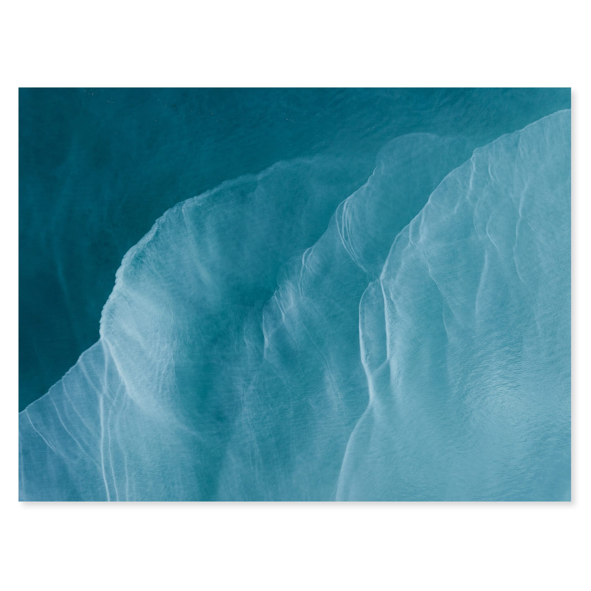 Framed photo print of Kachemak Bay’s turquoise and emerald waters shaped by glacial melt