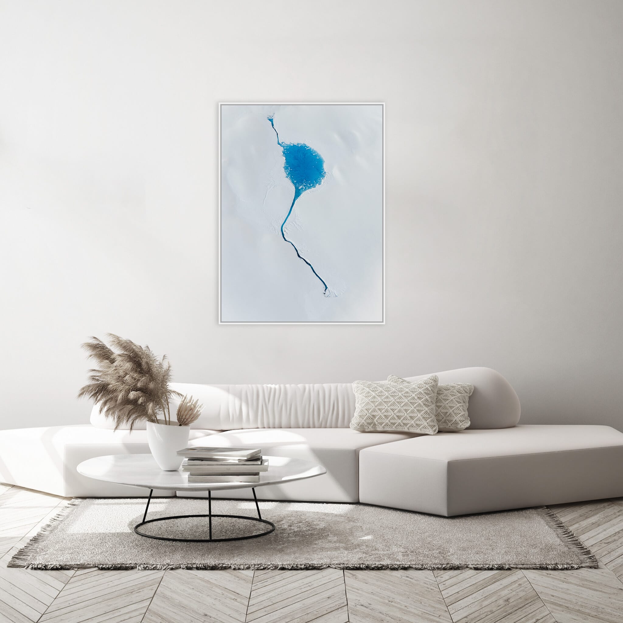 Modern room with framed landscape photography by Jan Erik Waider