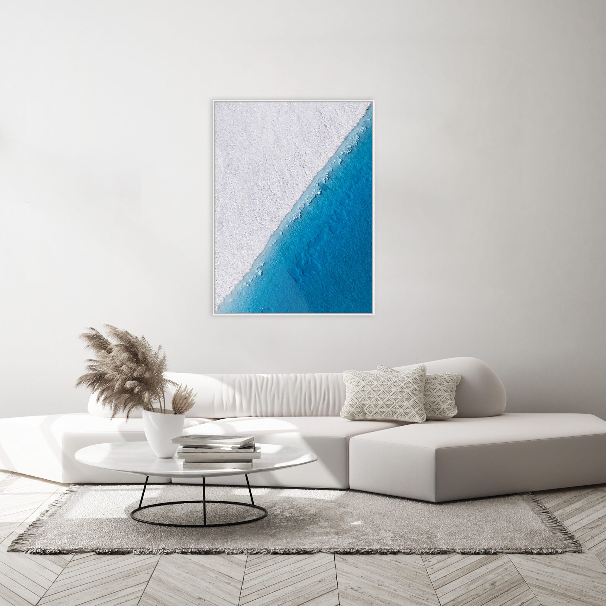 Modern room with framed landscape photography by Jan Erik Waider