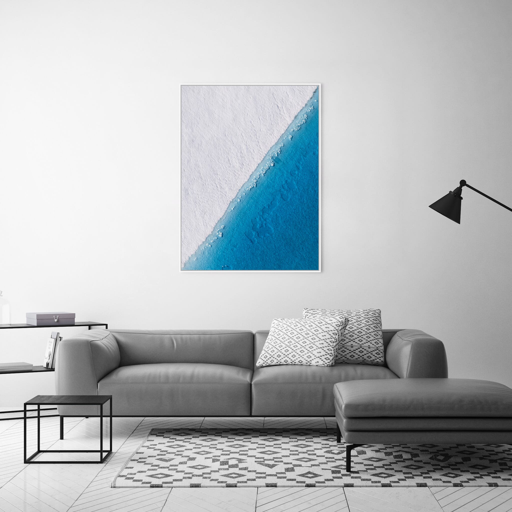 Modern Interior design featuring photography prints by Jan Erik Waider