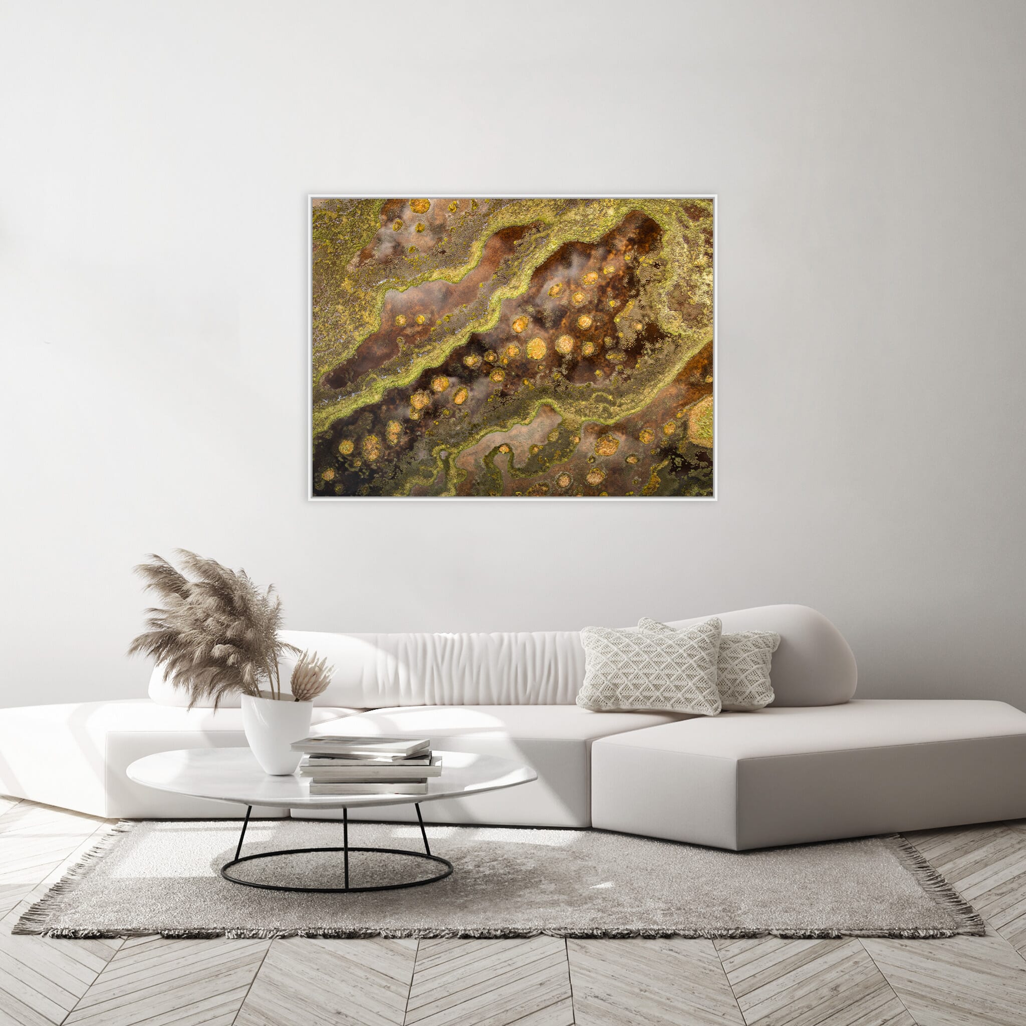 Modern room with framed landscape photography by Jan Erik Waider