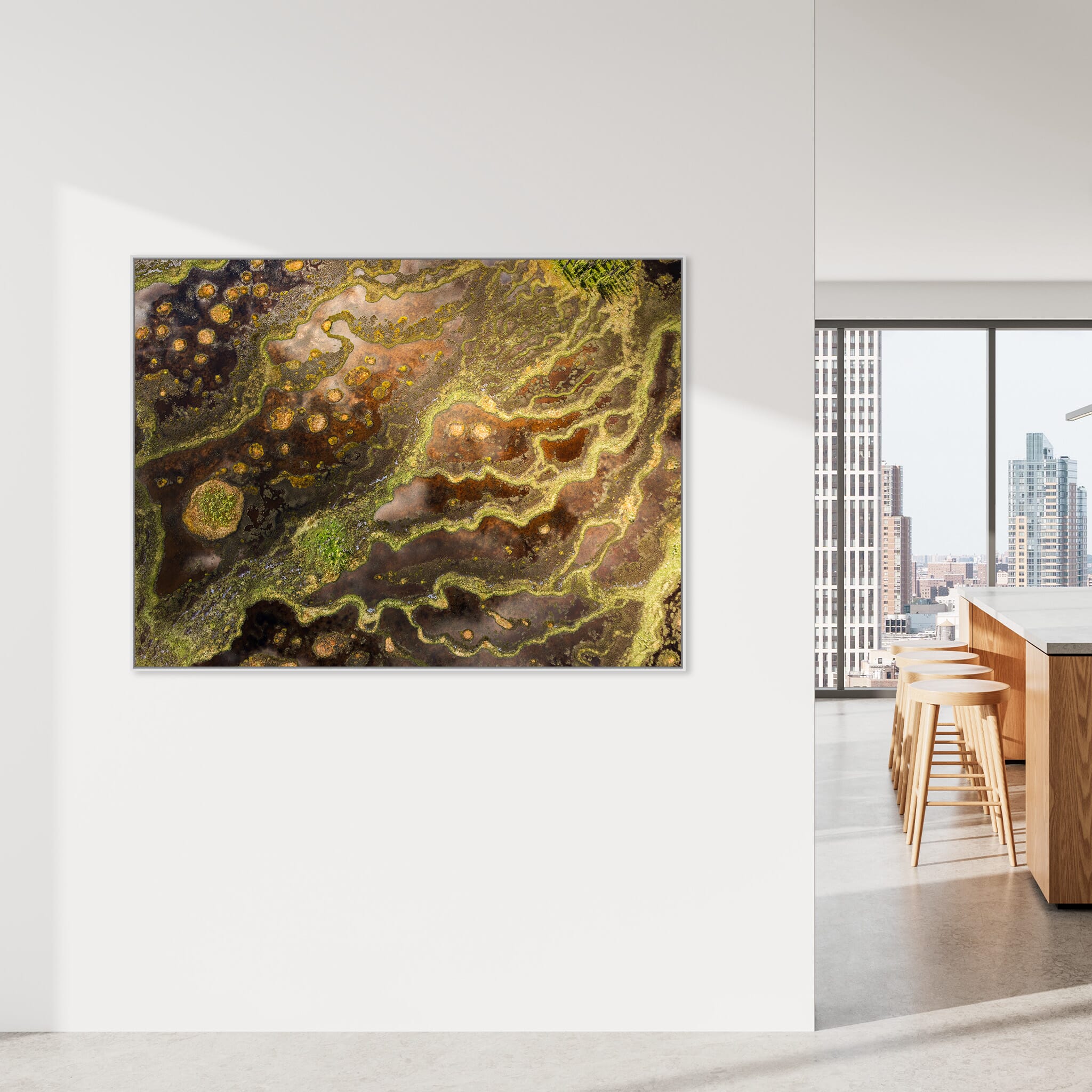 Modern room with framed landscape photography by Jan Erik Waider