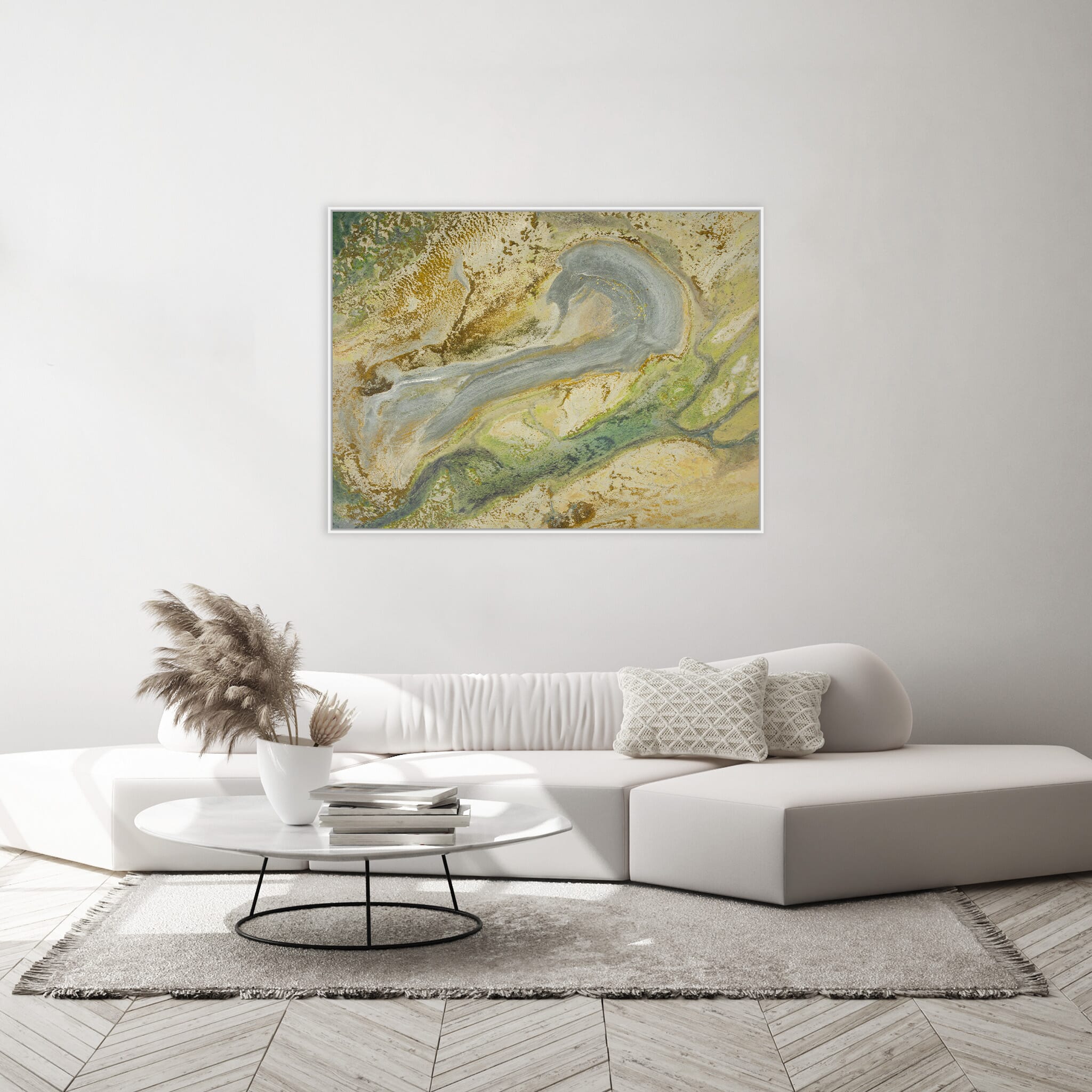 Modern room with framed landscape photography by Jan Erik Waider