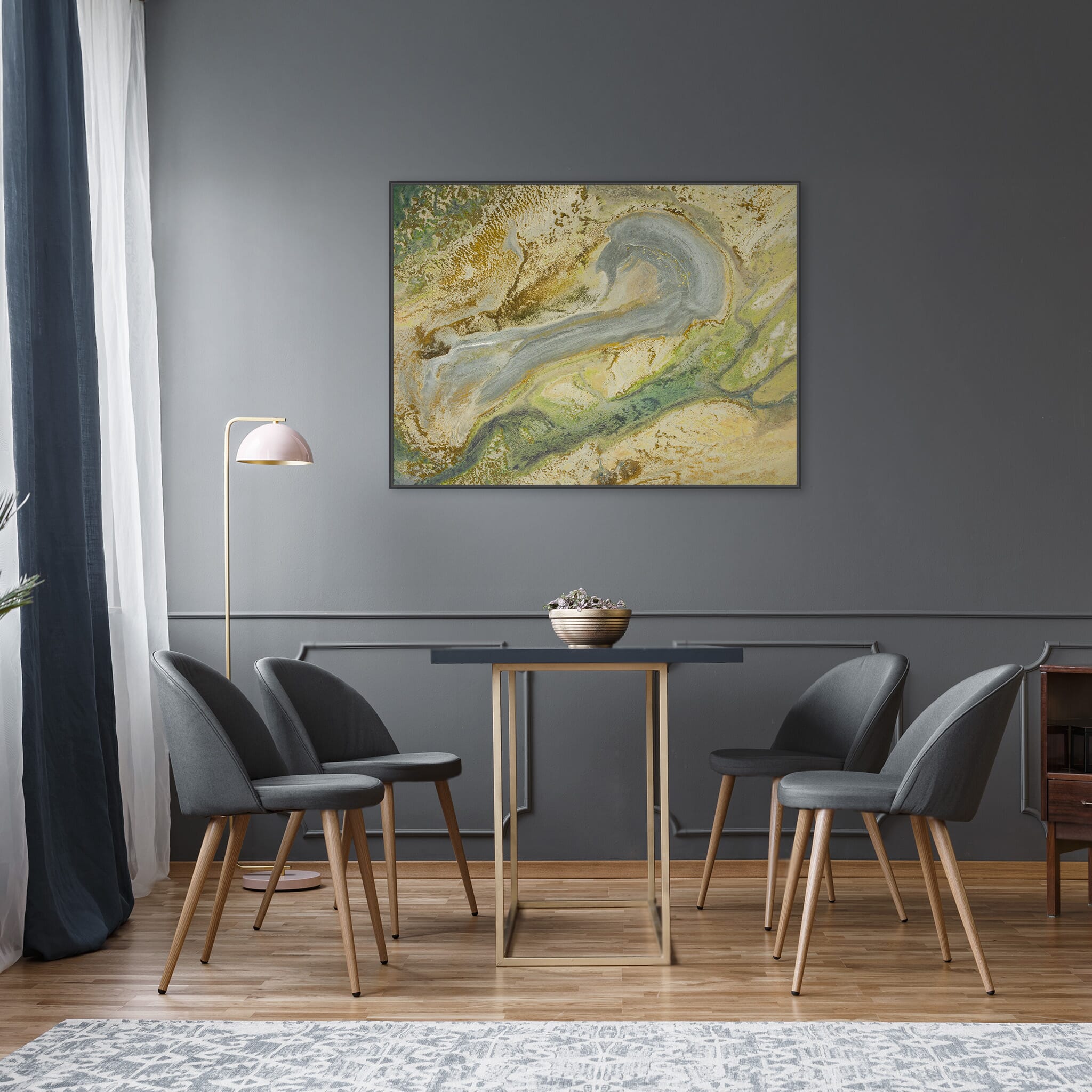 Modern Interior design featuring photography prints by Jan Erik Waider