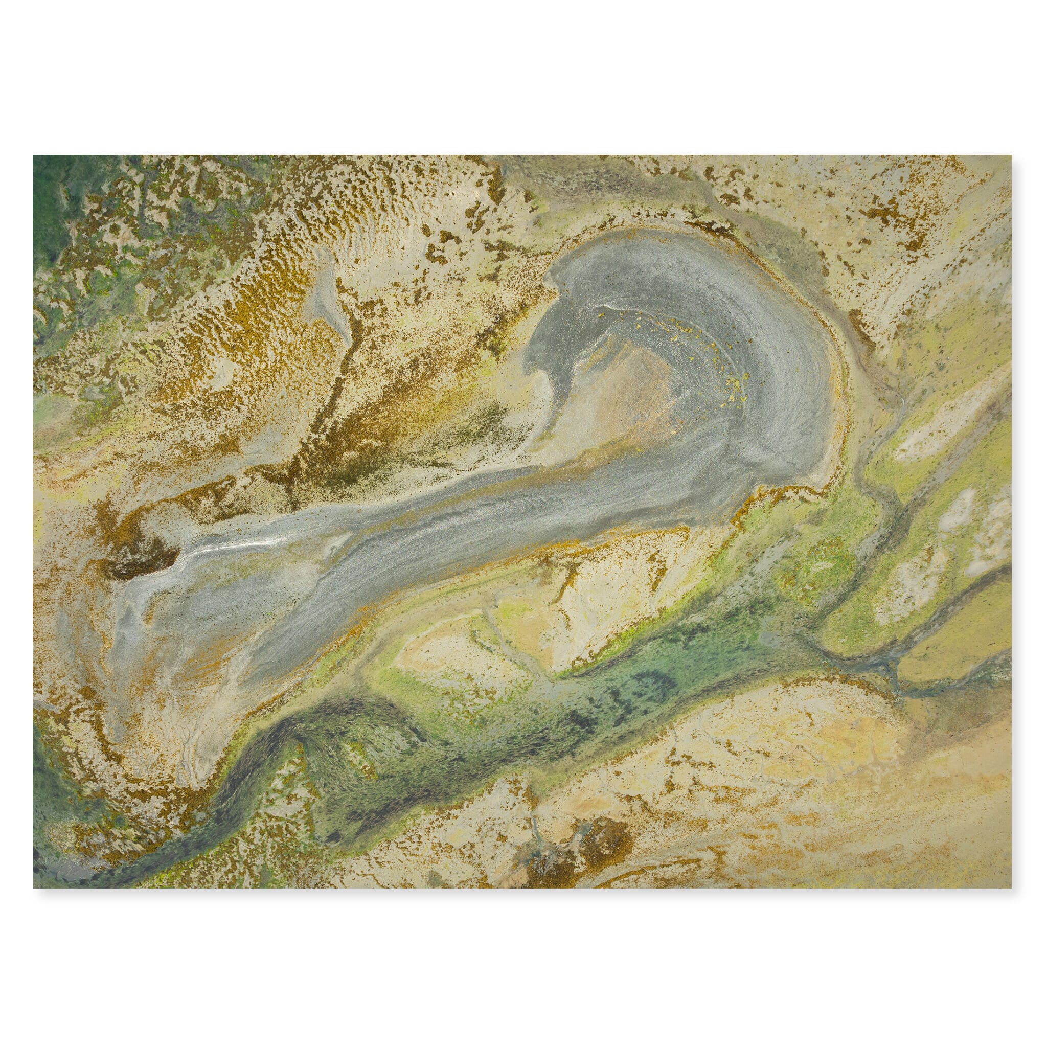 Fine art print of Alaska’s intertidal zones with abstract tidal patterns and textures