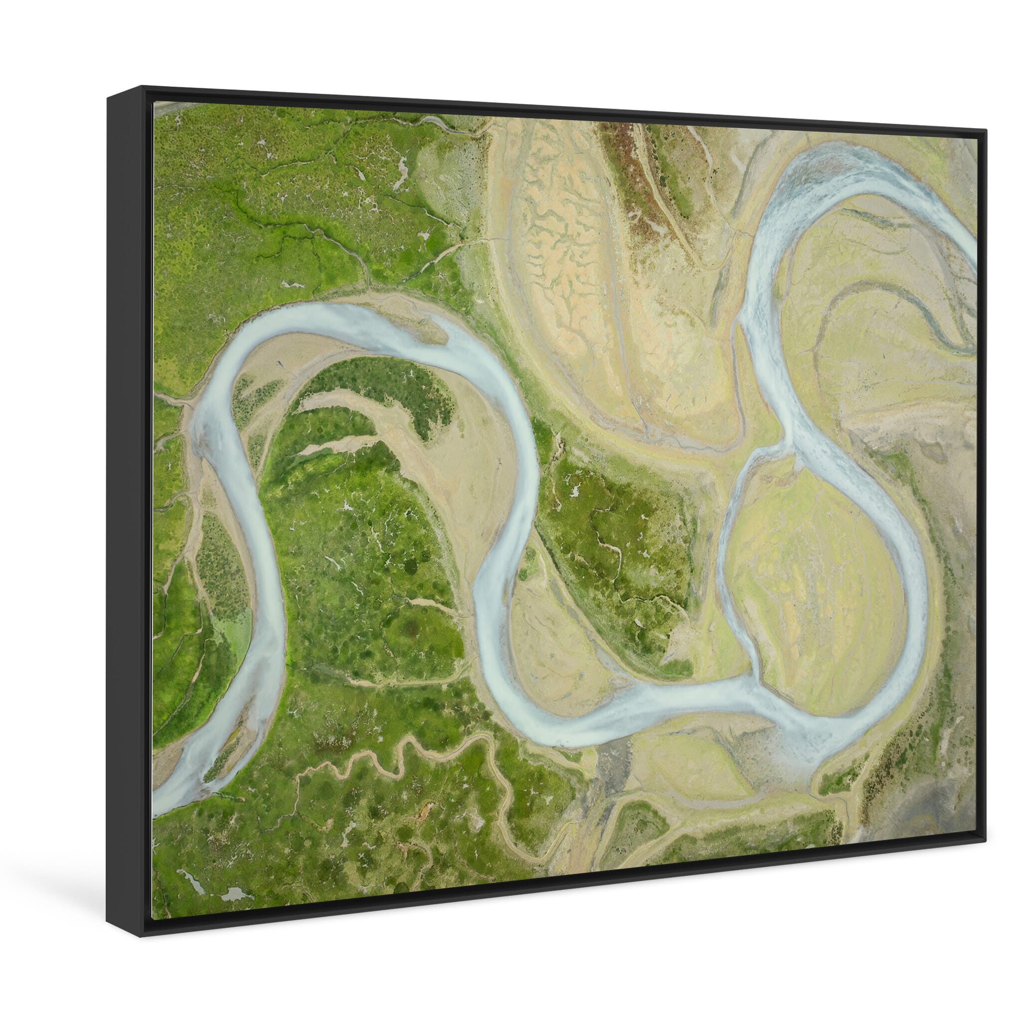 Framed photo print of natural patterns from the meeting of land and sea