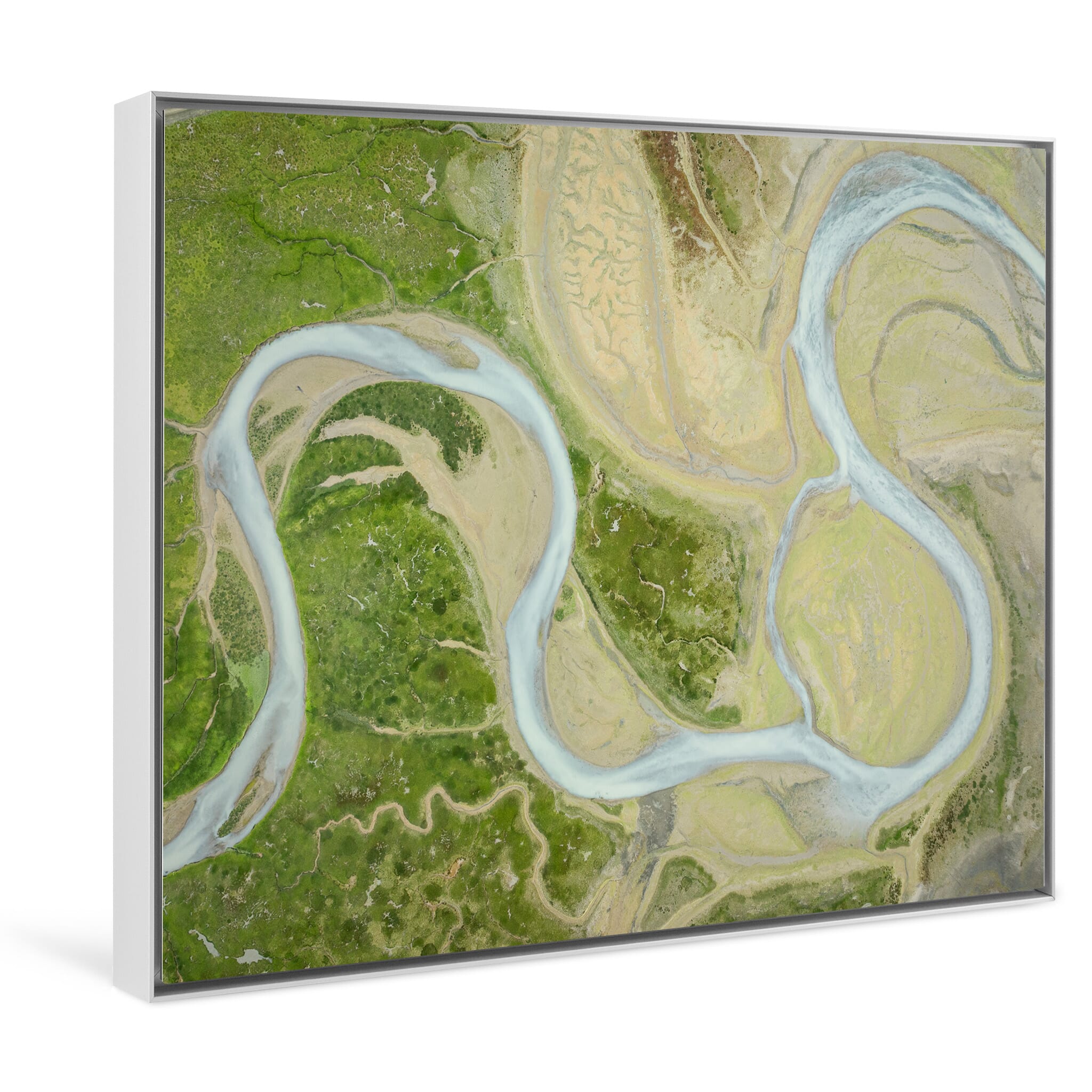 Framed photo print of abstract coastal textures from Alaska’s tidal ecosystems
