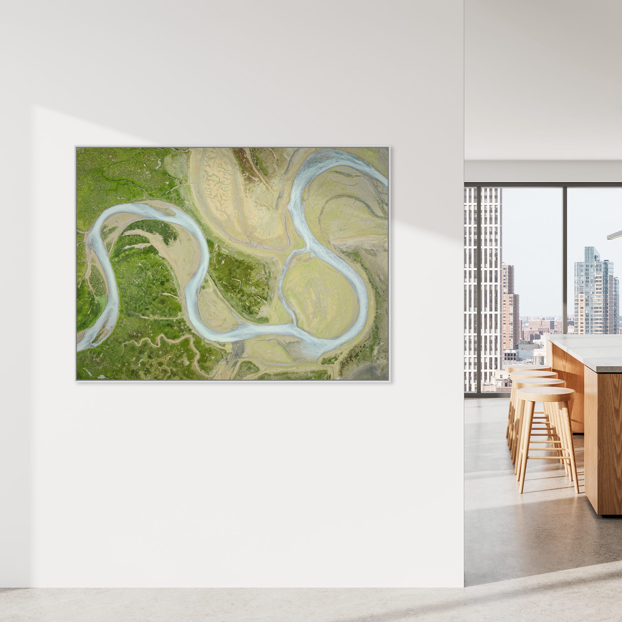 Modern Interior design featuring photography prints by Jan Erik Waider
