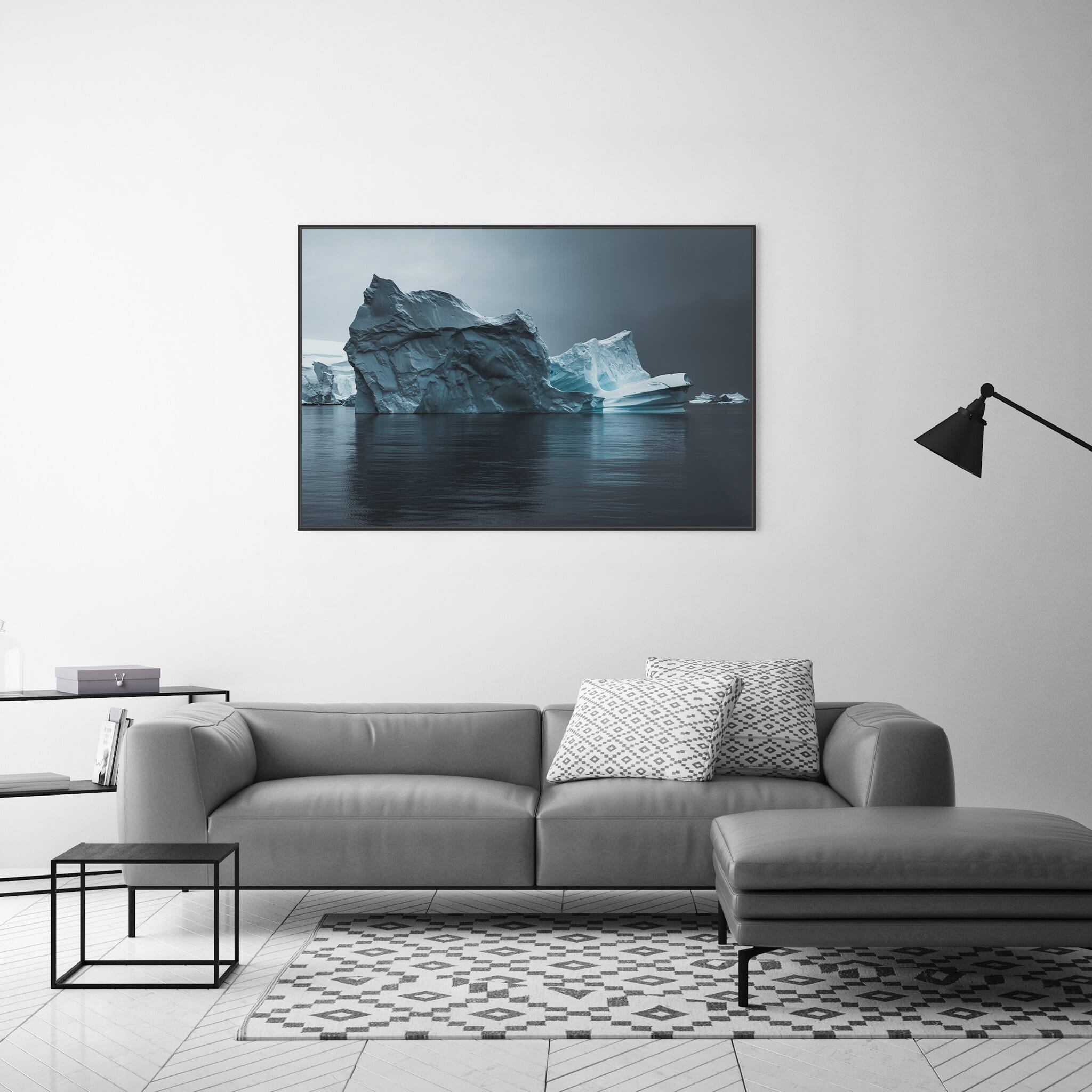 Modern room with framed landscape photography by Jan Erik Waider