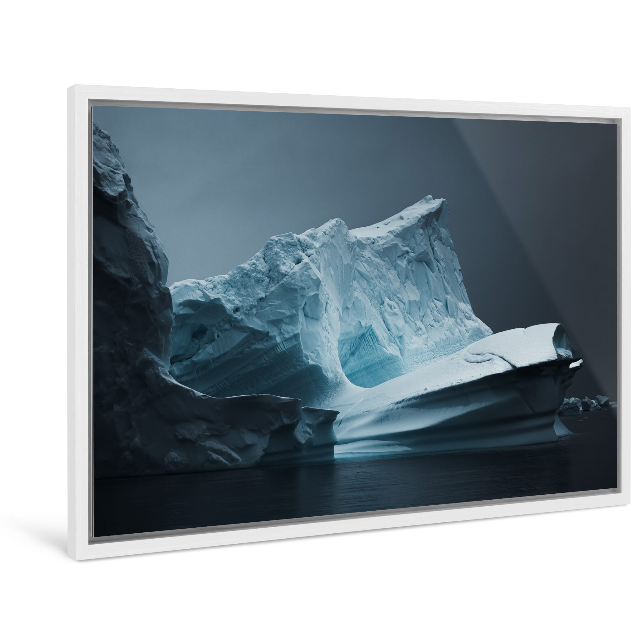 Framed photo print of unique ice formations shaped by melting and refreezing