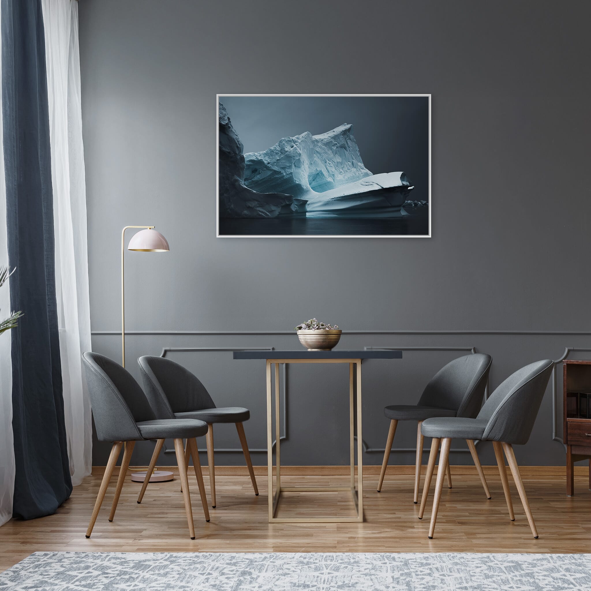 Modern room with framed landscape photography by Jan Erik Waider