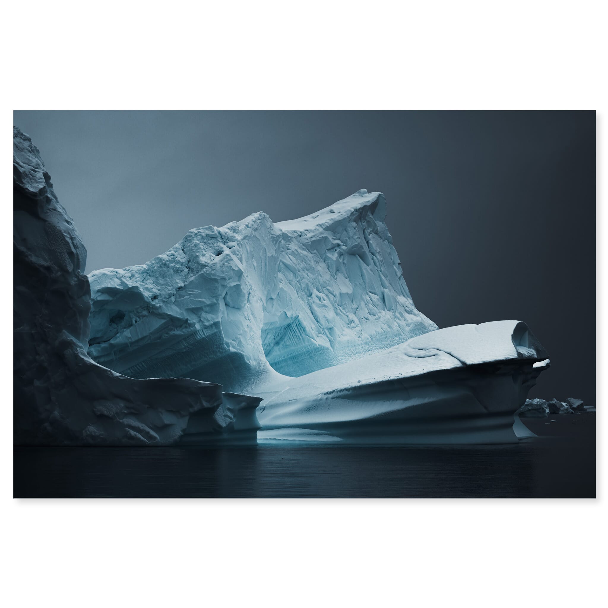 Fine art print of an Antarctic iceberg with varied textures and subtle color transitions
