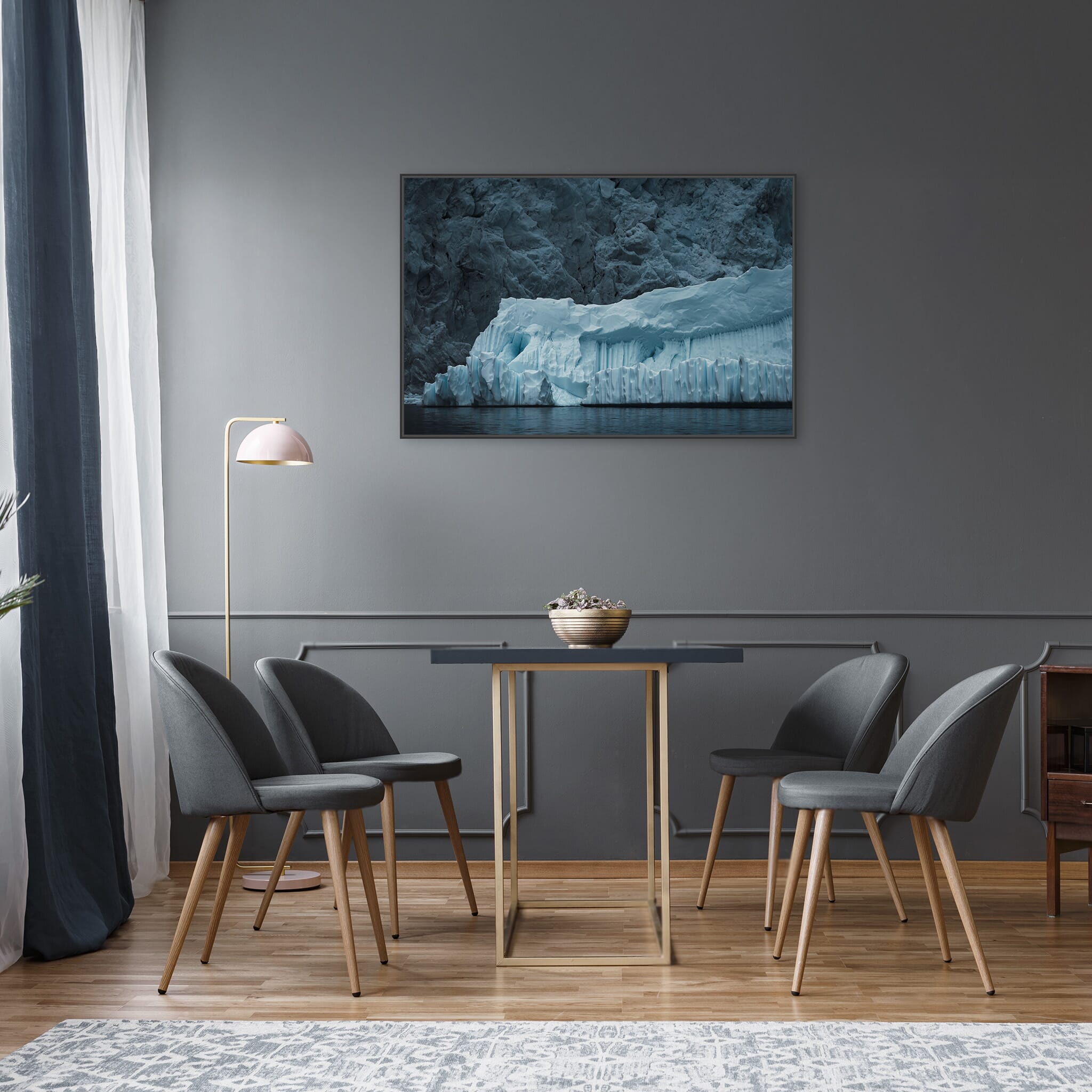 Modern room with framed landscape photography by Jan Erik Waider