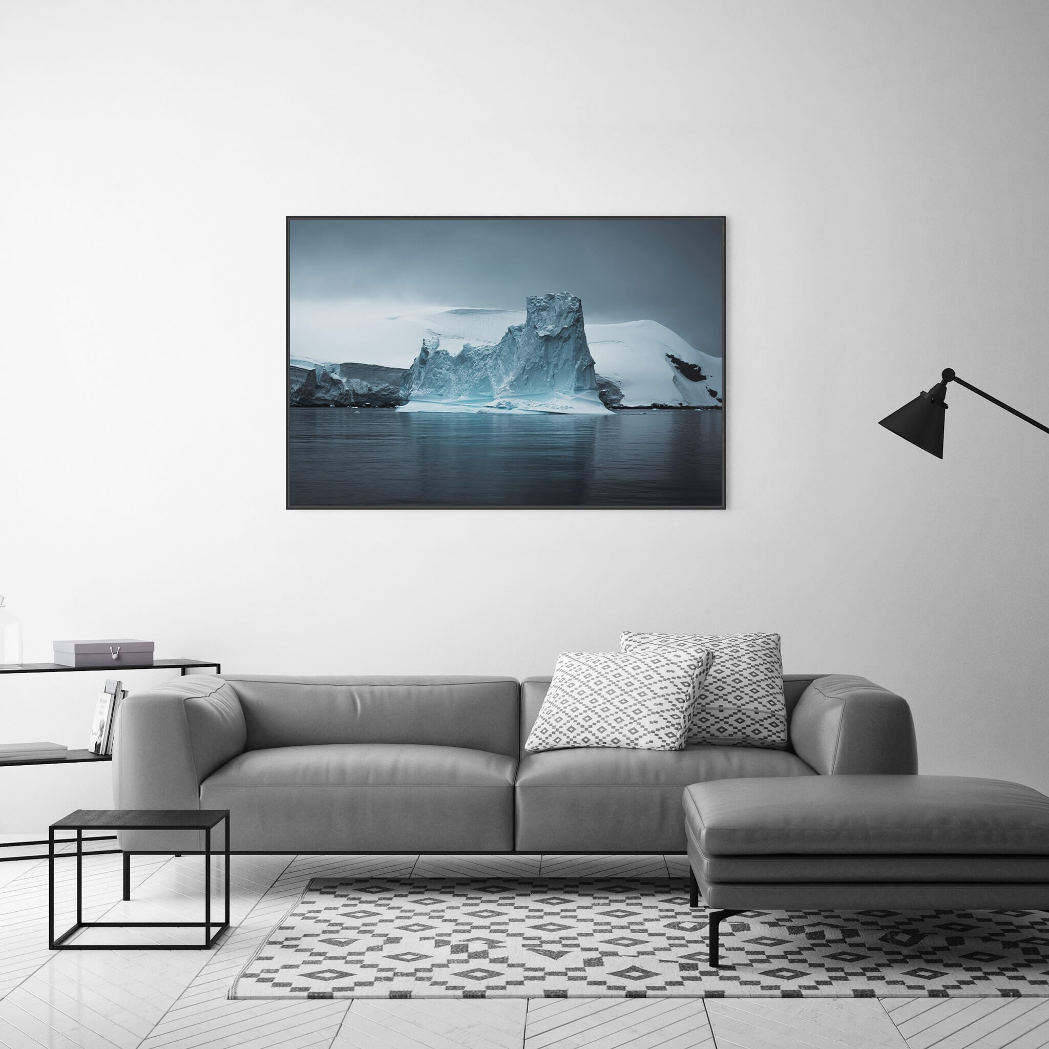 Modern Interior design featuring photography prints by Jan Erik Waider
