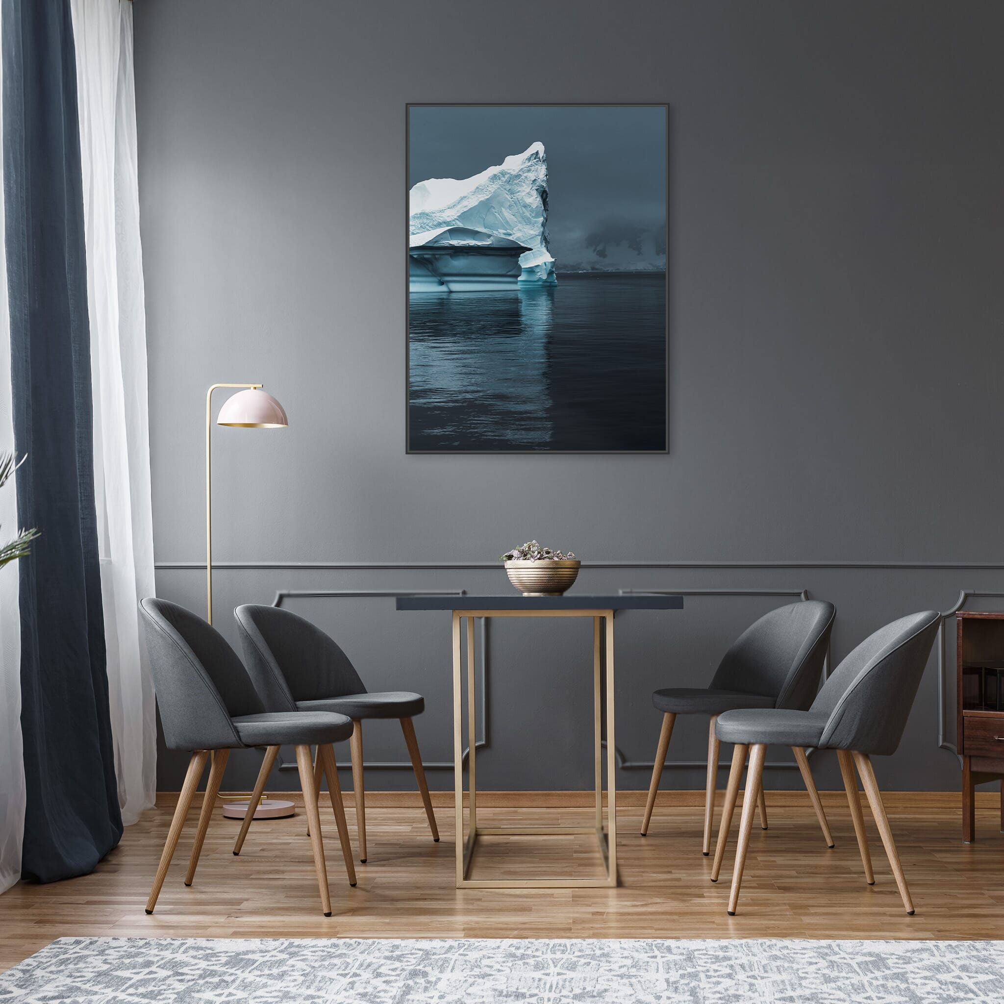 Modern room with framed landscape photography by Jan Erik Waider