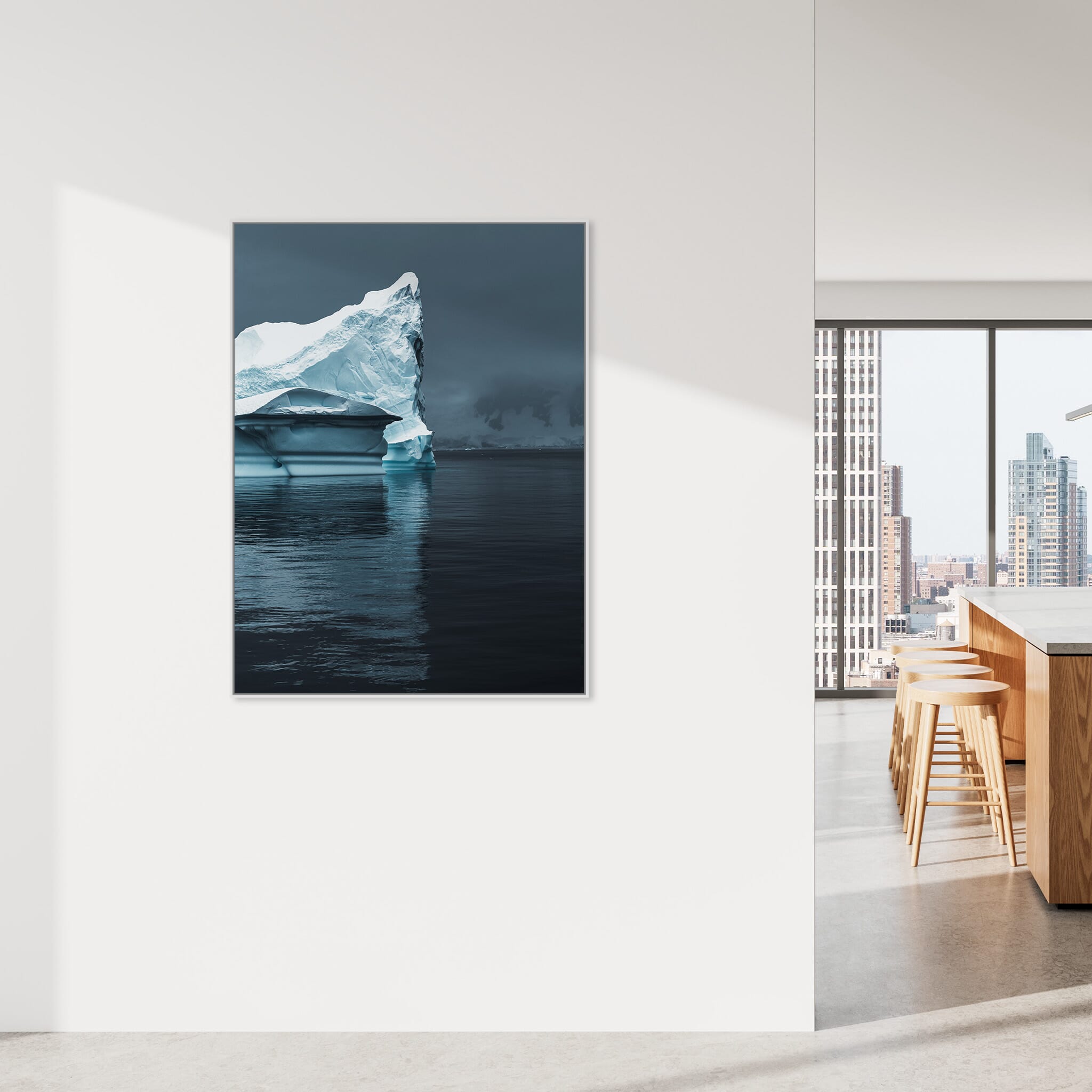 Modern Interior design featuring photography prints by Jan Erik Waider