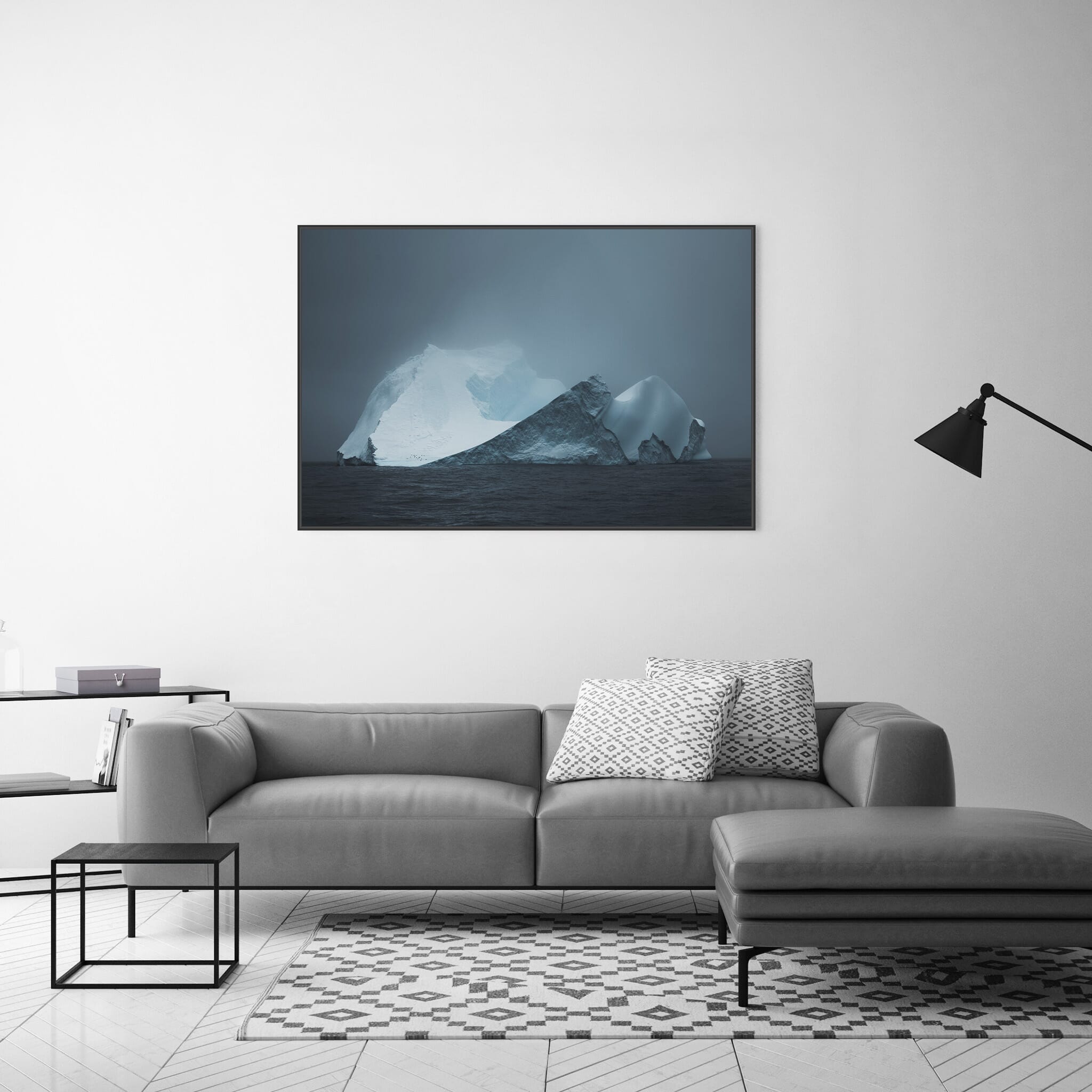 Modern Interior design featuring photography prints by Jan Erik Waider