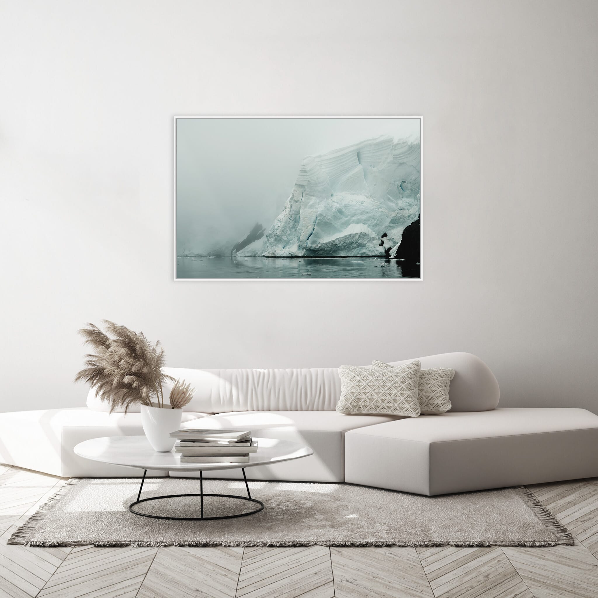 Modern room with framed landscape photography by Jan Erik Waider