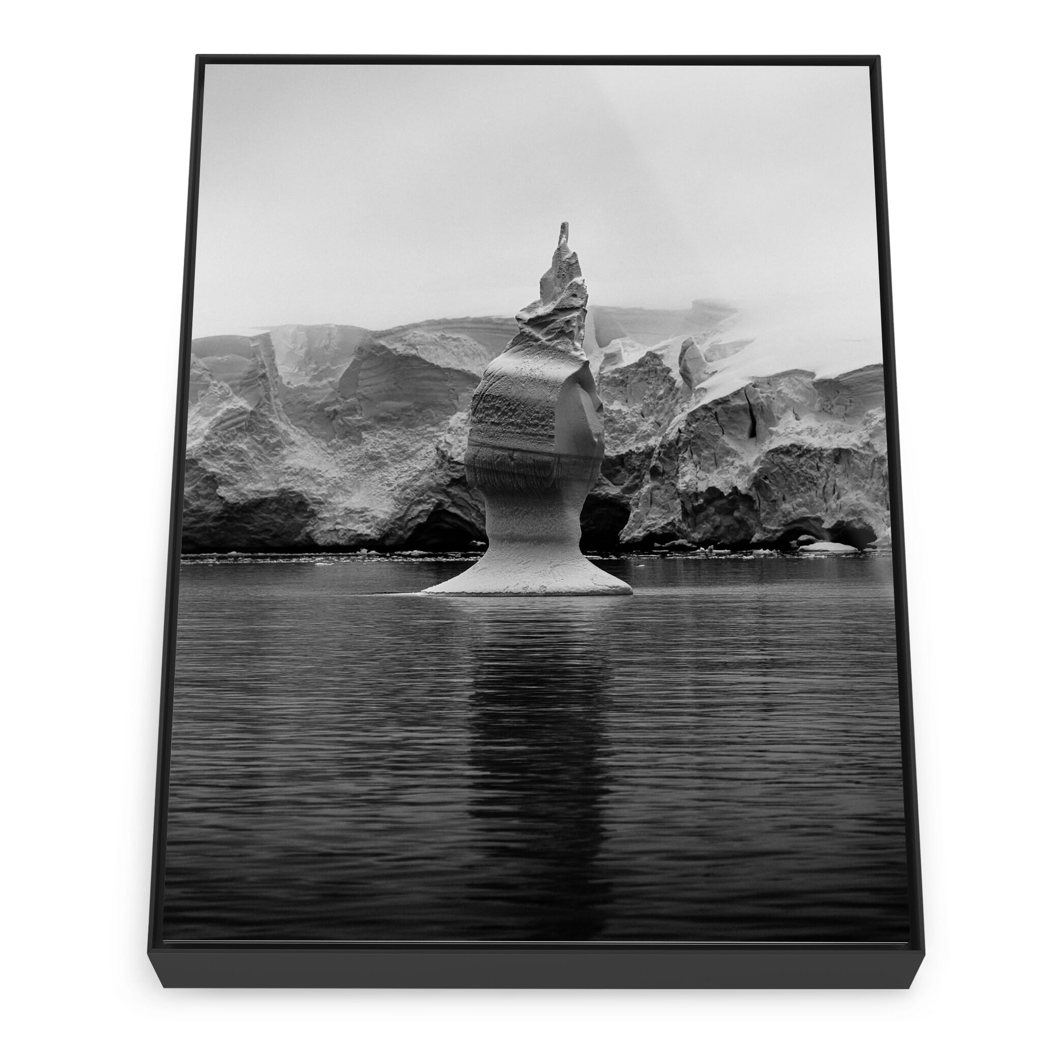 Framed photo print of glacial landscape shaped by light and wind