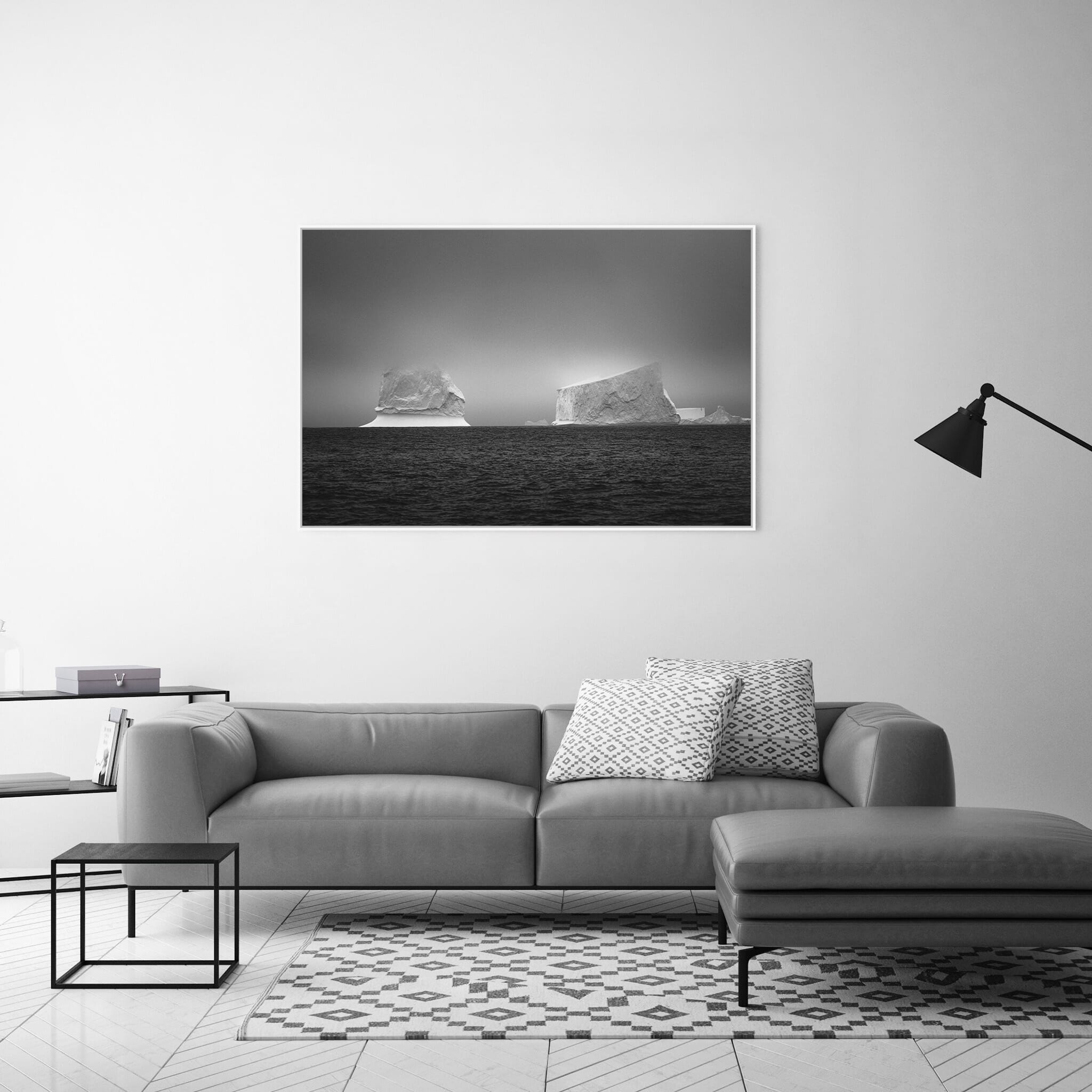 Modern Interior design featuring photography prints by Jan Erik Waider