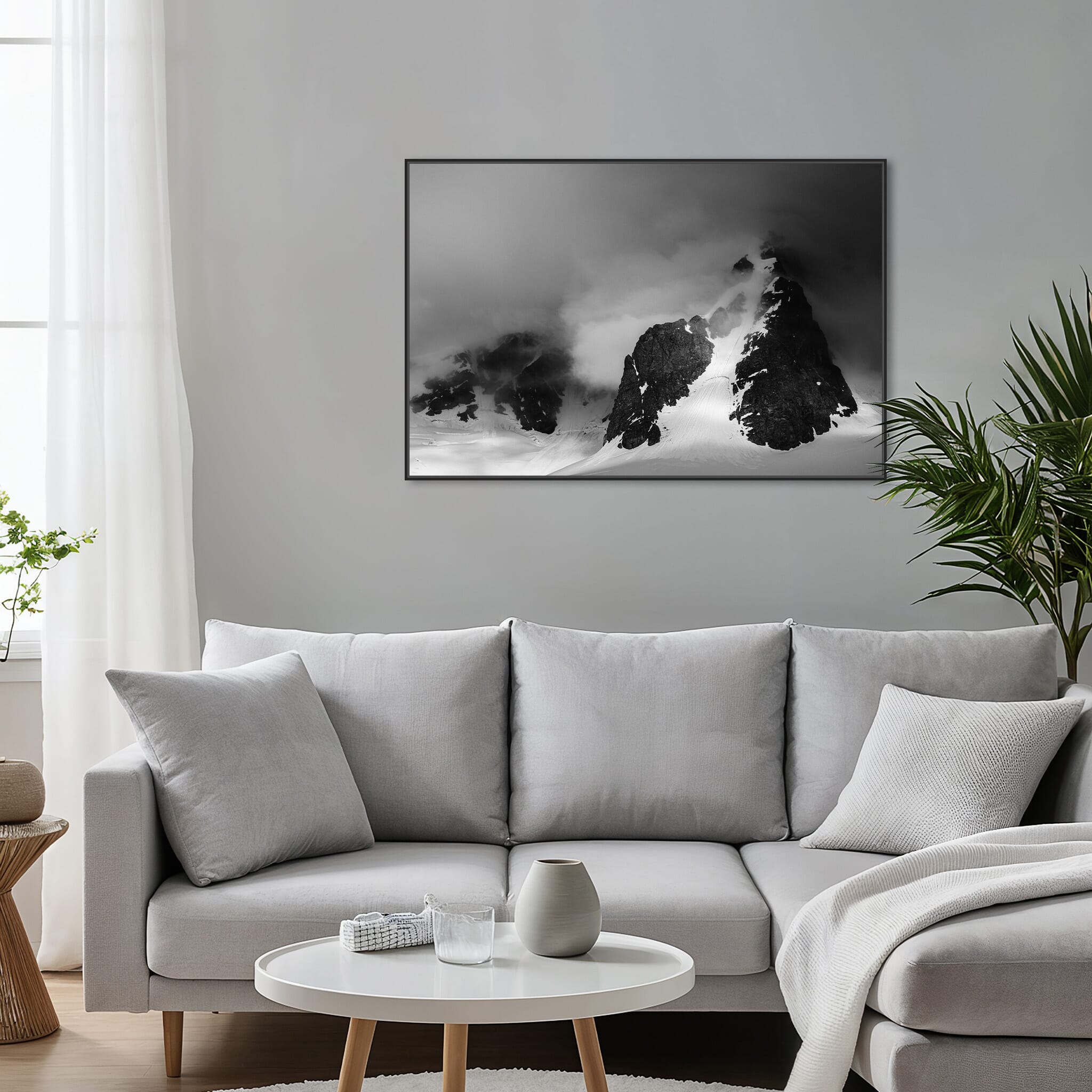 Modern room with framed landscape photography by Jan Erik Waider