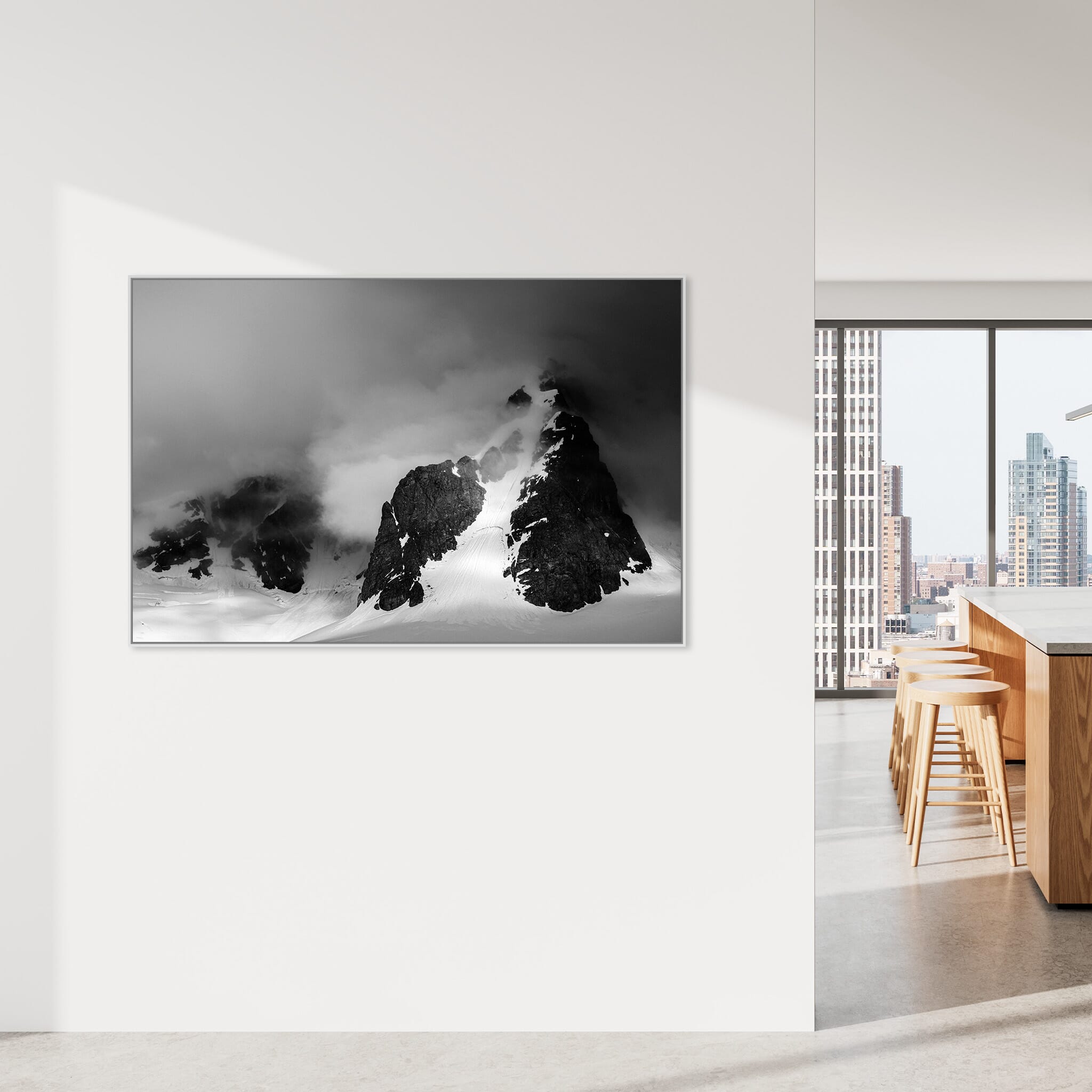 Modern Interior design featuring photography prints by Jan Erik Waider