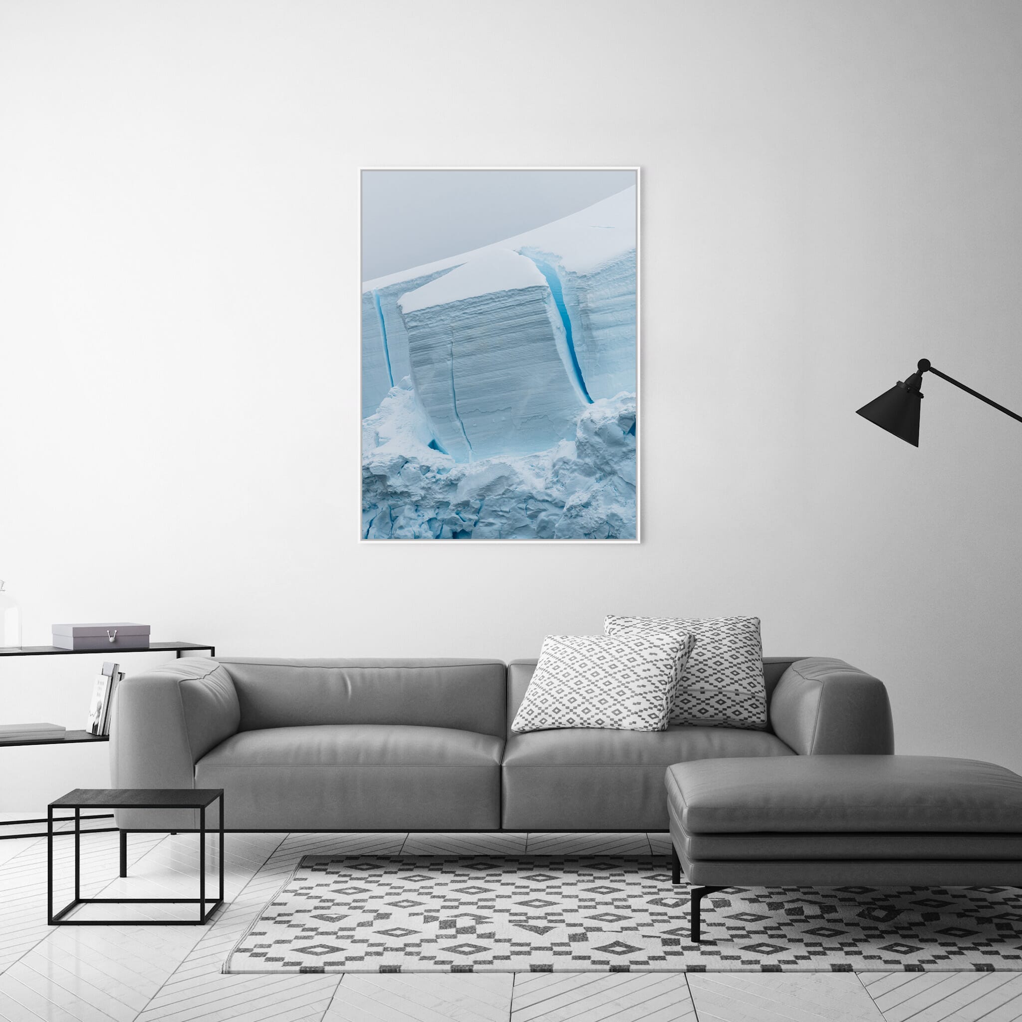 Modern room with framed landscape photography by Jan Erik Waider