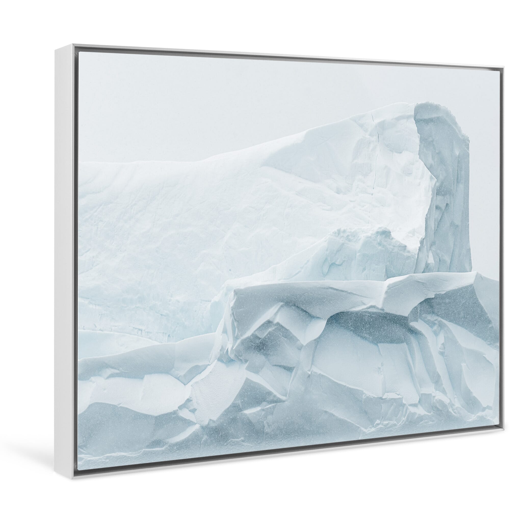 Framed photo print of serene Antarctic ice under harsh yet tranquil light