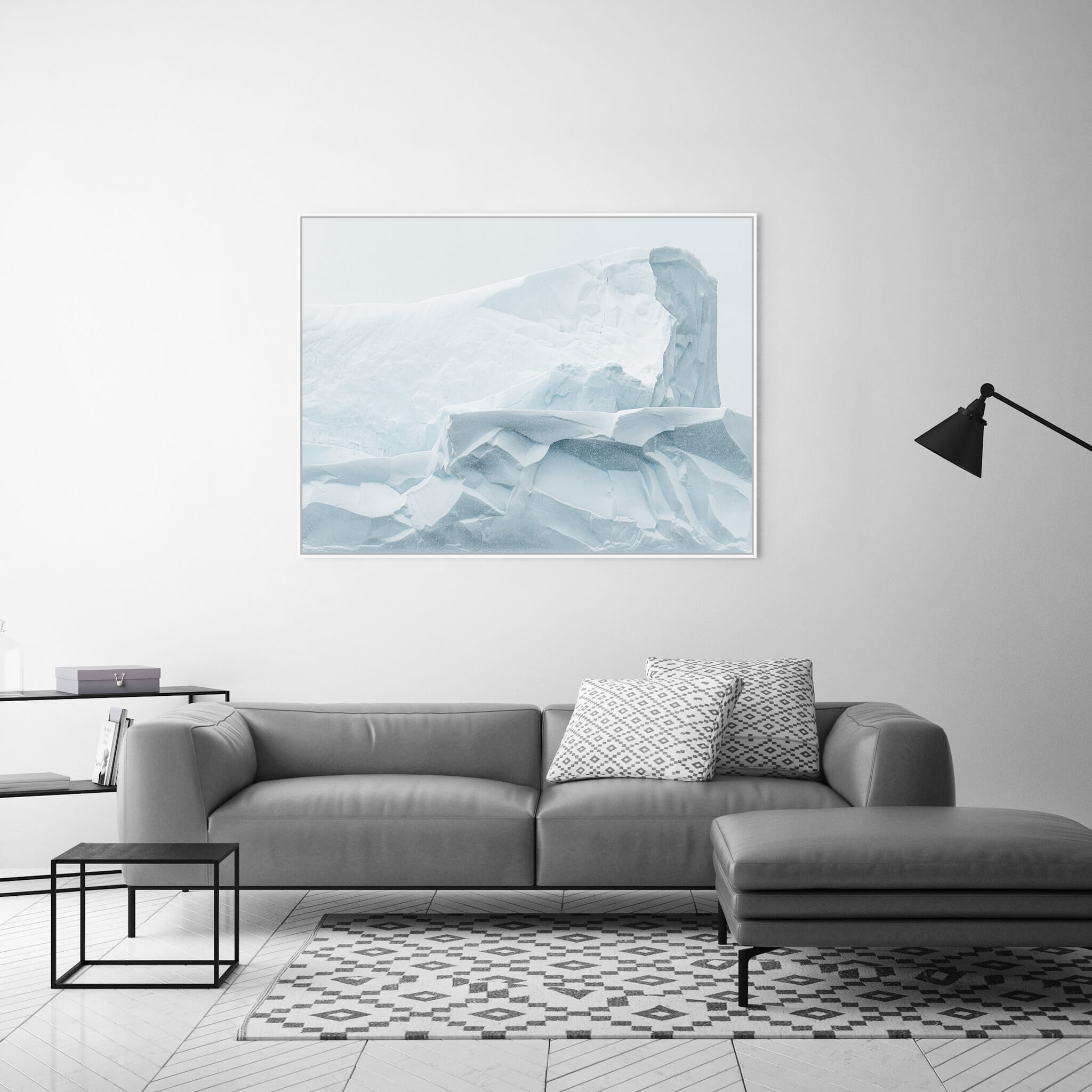 Modern room with framed landscape photography by Jan Erik Waider