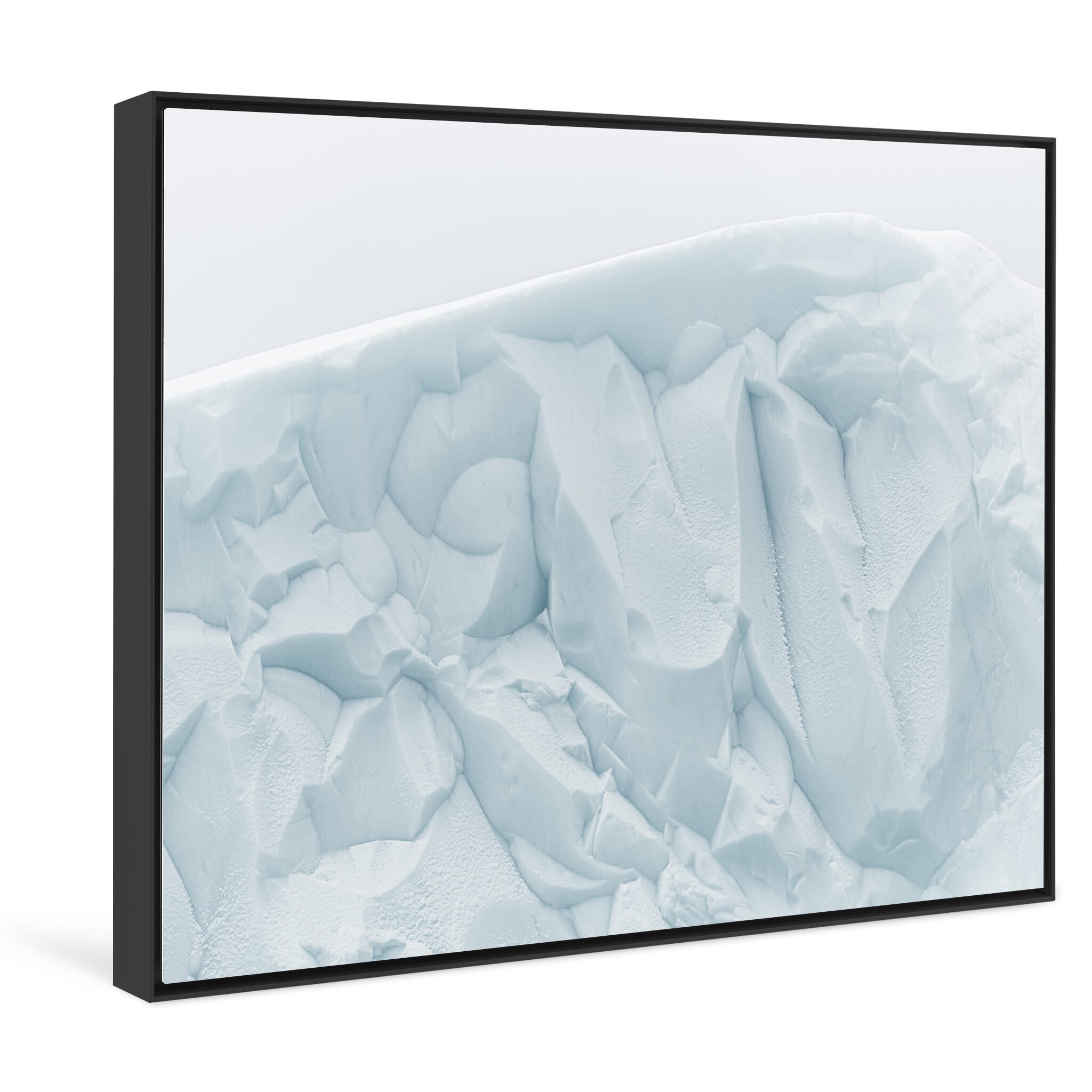 Framed photo print of subtle glacier details in a quiet frozen landscape