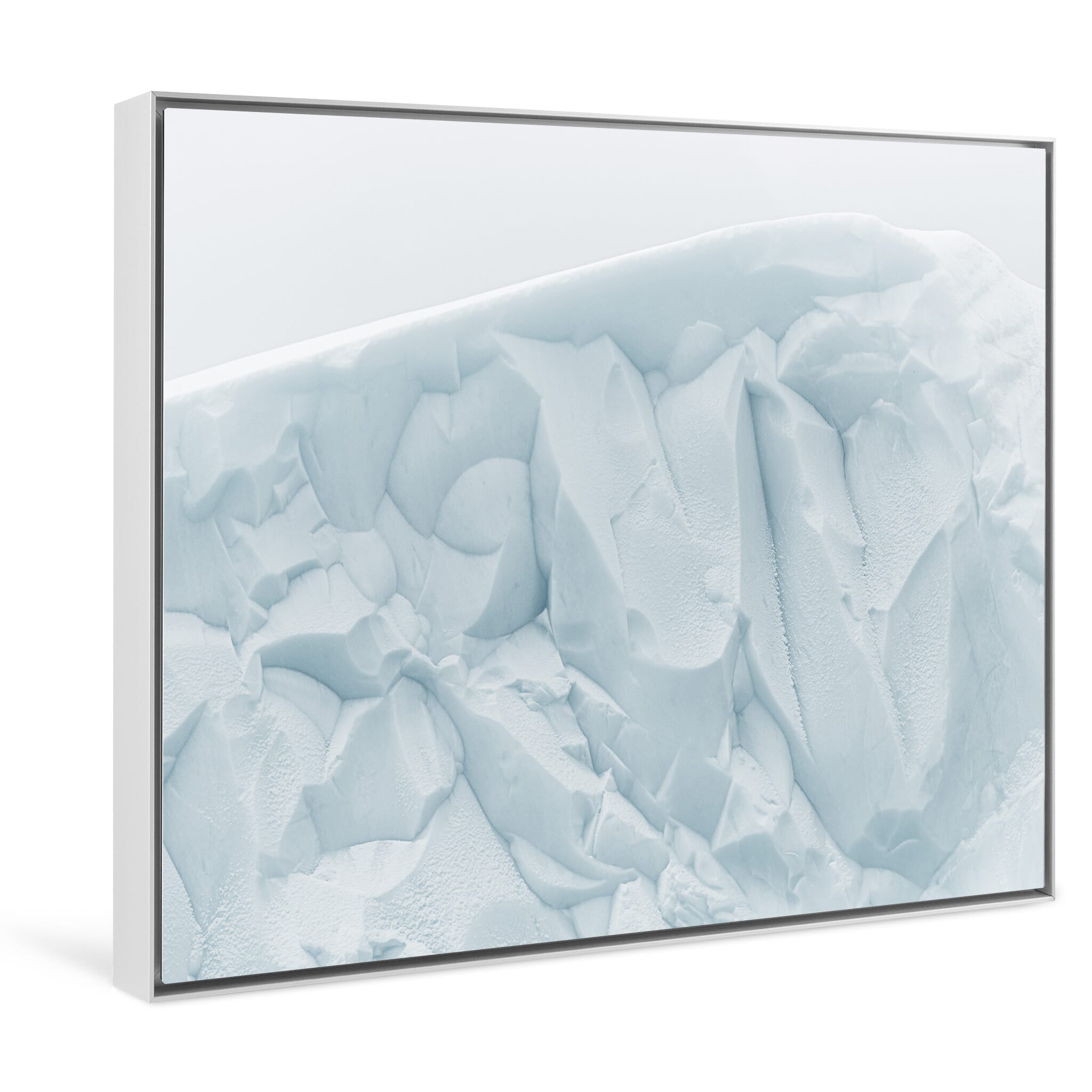 Framed photo print of Antarctic textures under strong light and minimal shadows