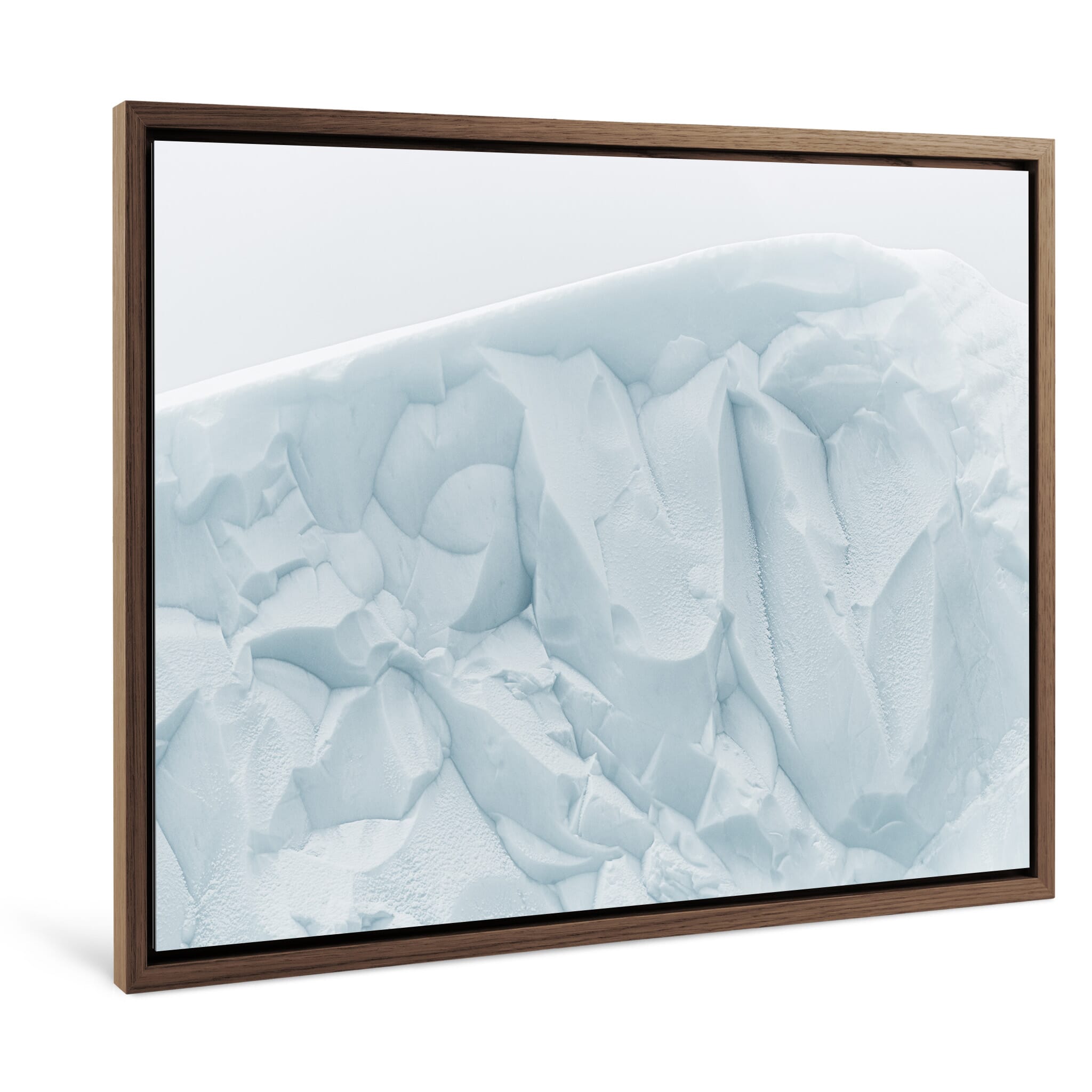Framed photo print of minimalist polar scene shaped by ice and glare