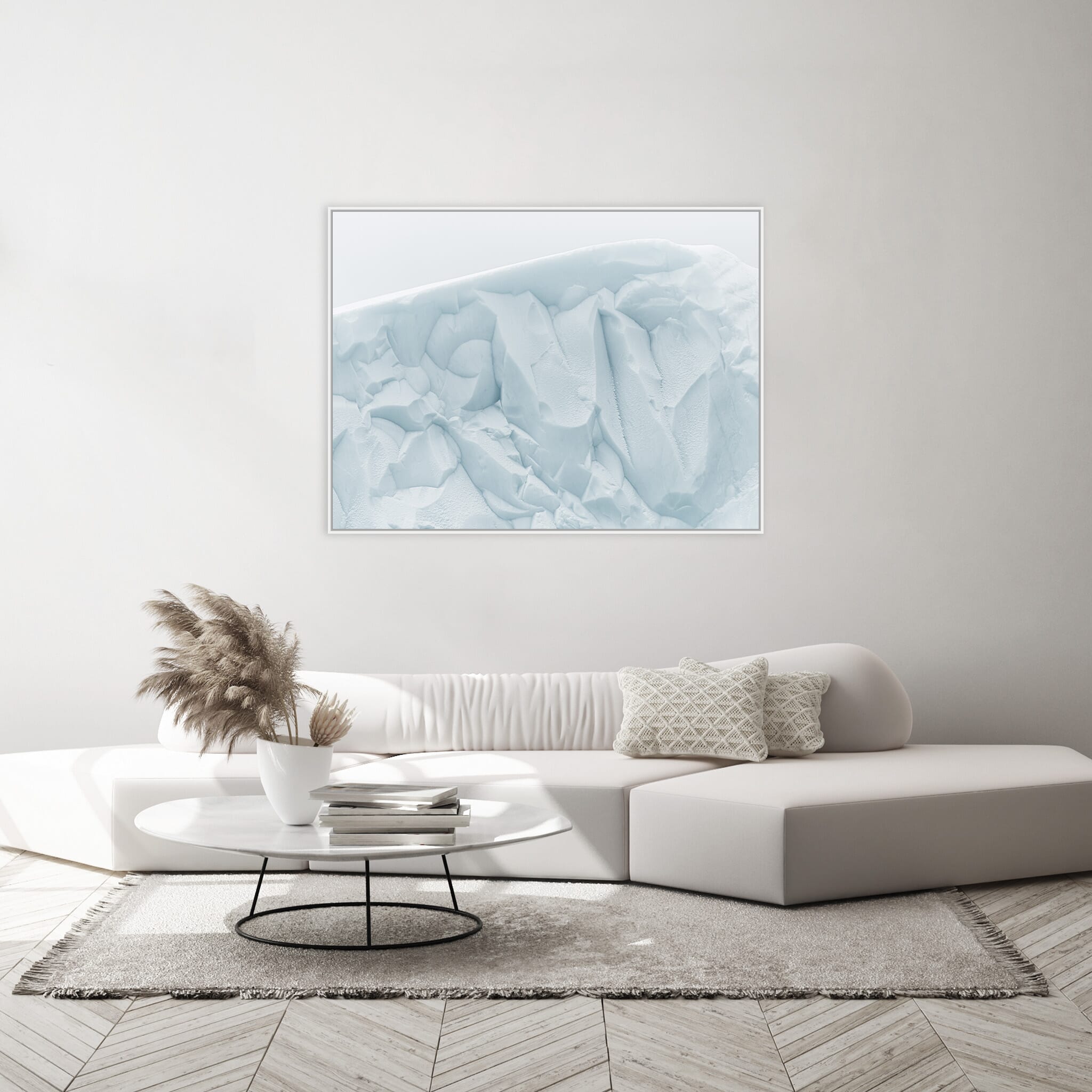 Modern room with framed landscape photography by Jan Erik Waider