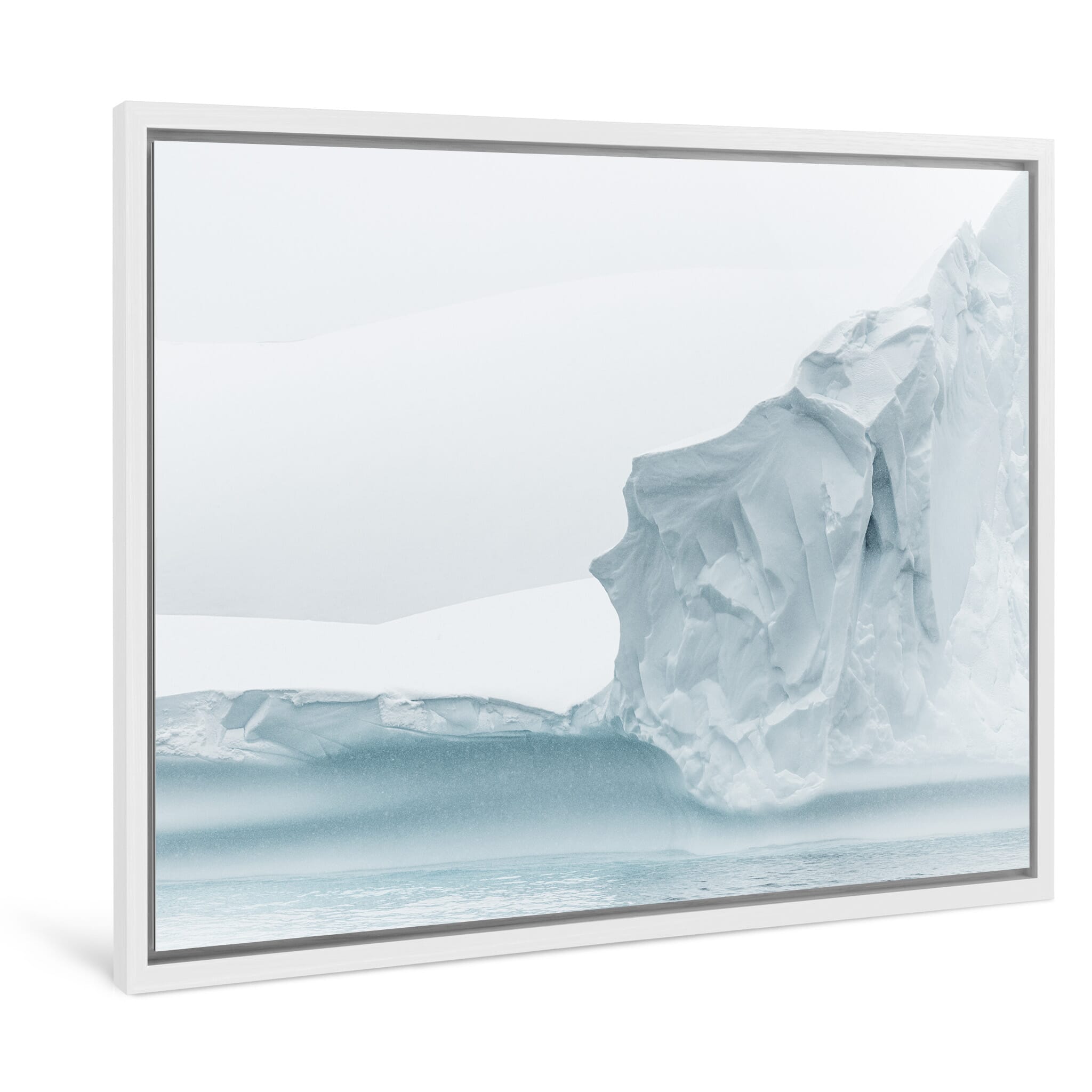 Framed photo print of smooth glacier forms shaped by light and ice