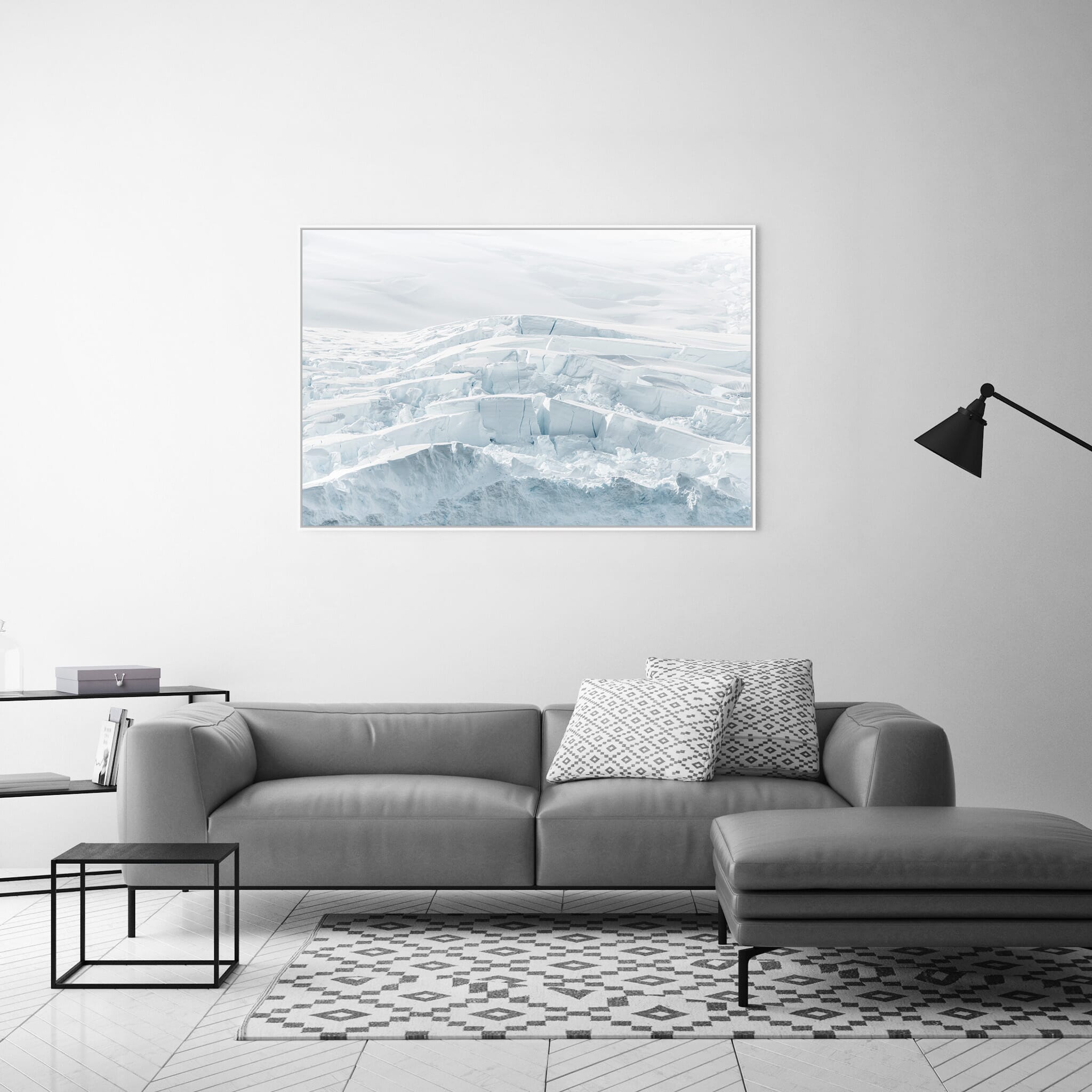 Modern room with framed landscape photography by Jan Erik Waider
