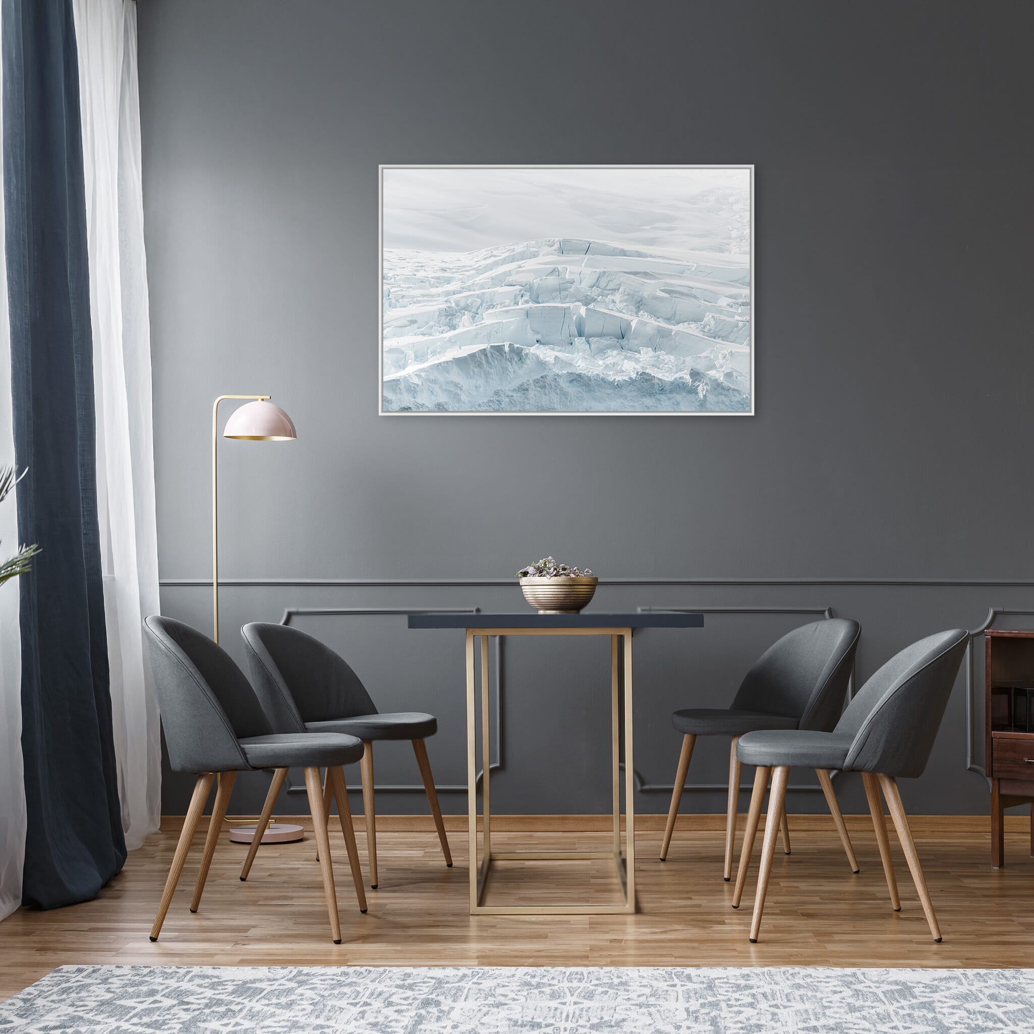 Modern Interior design featuring photography prints by Jan Erik Waider