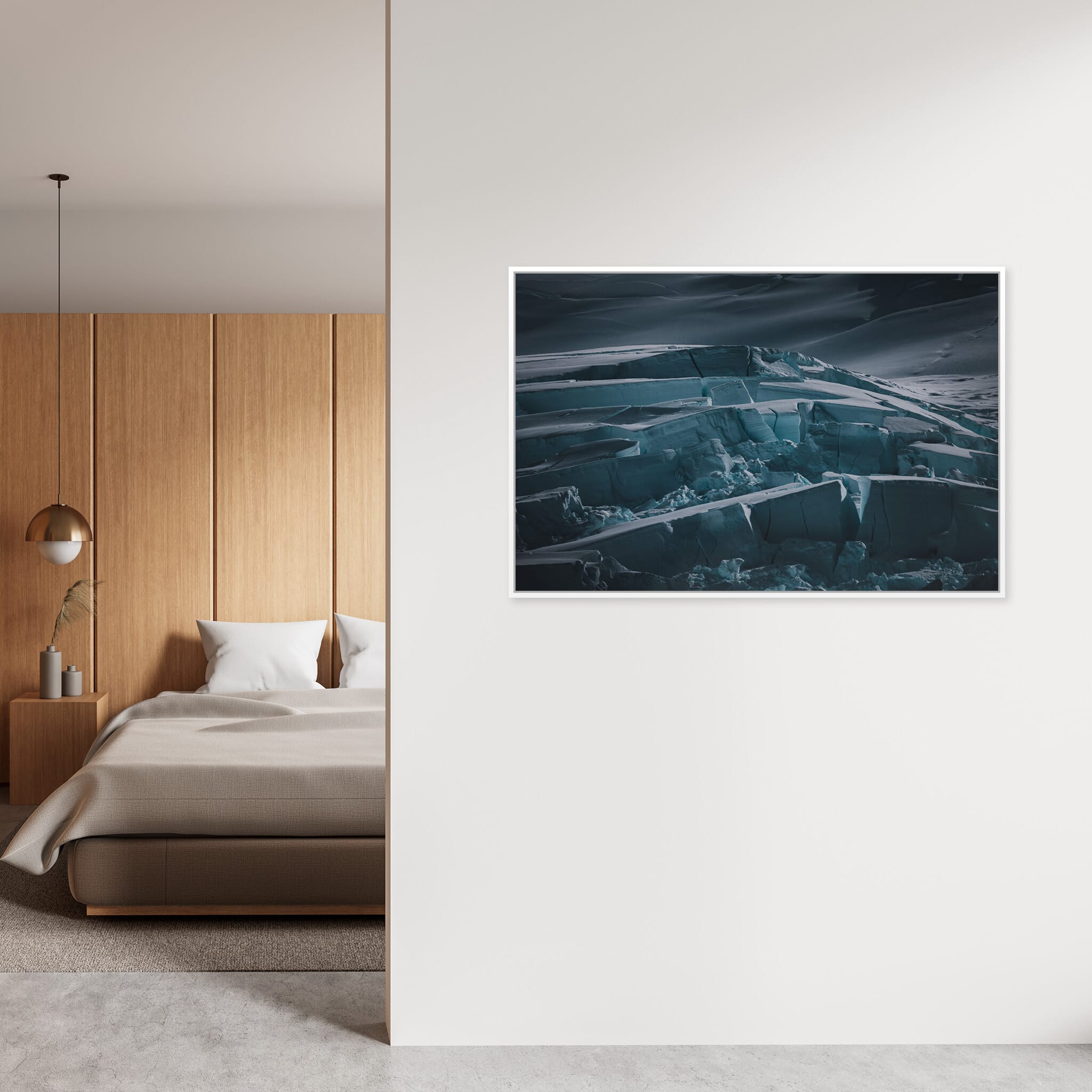 Modern Interior design featuring photography prints by Jan Erik Waider