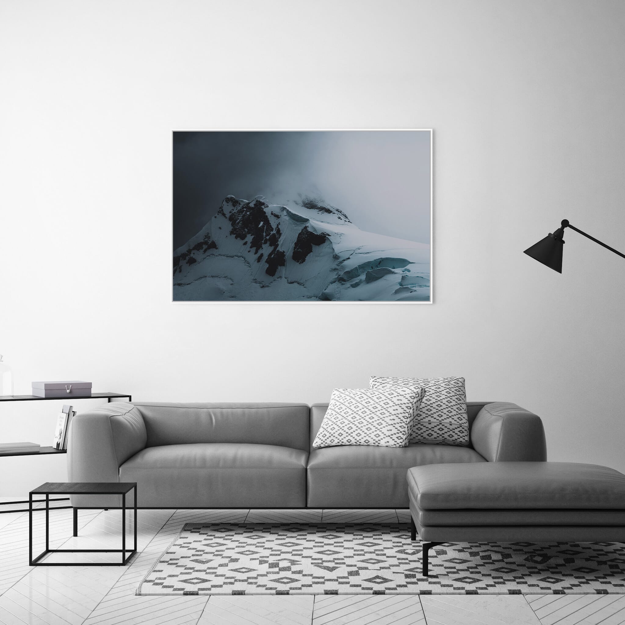 Modern room with framed landscape photography by Jan Erik Waider