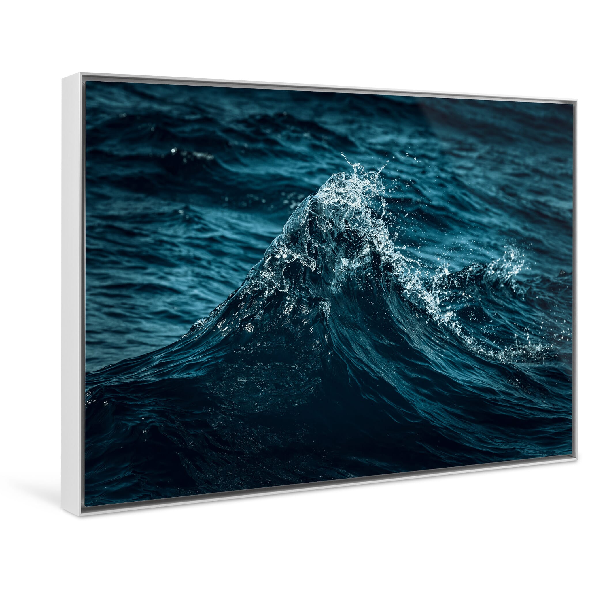 Framed photo print of smooth yet powerful waves showing subtle forms and energy