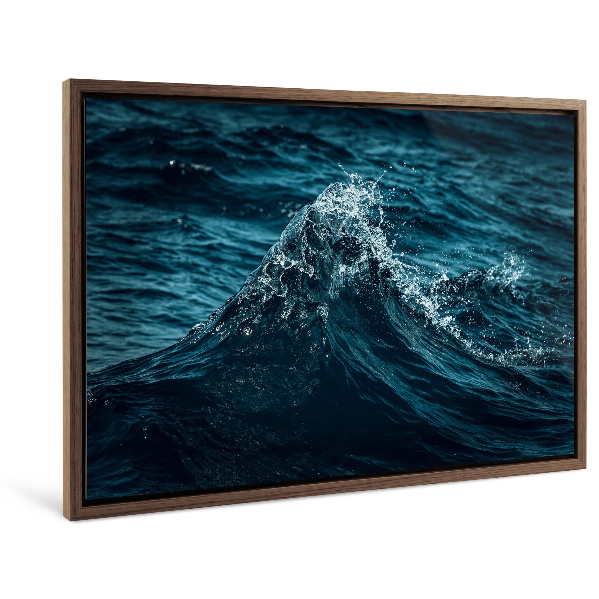 Framed photo print of dynamic waves revealing tension and motion near Antarctica