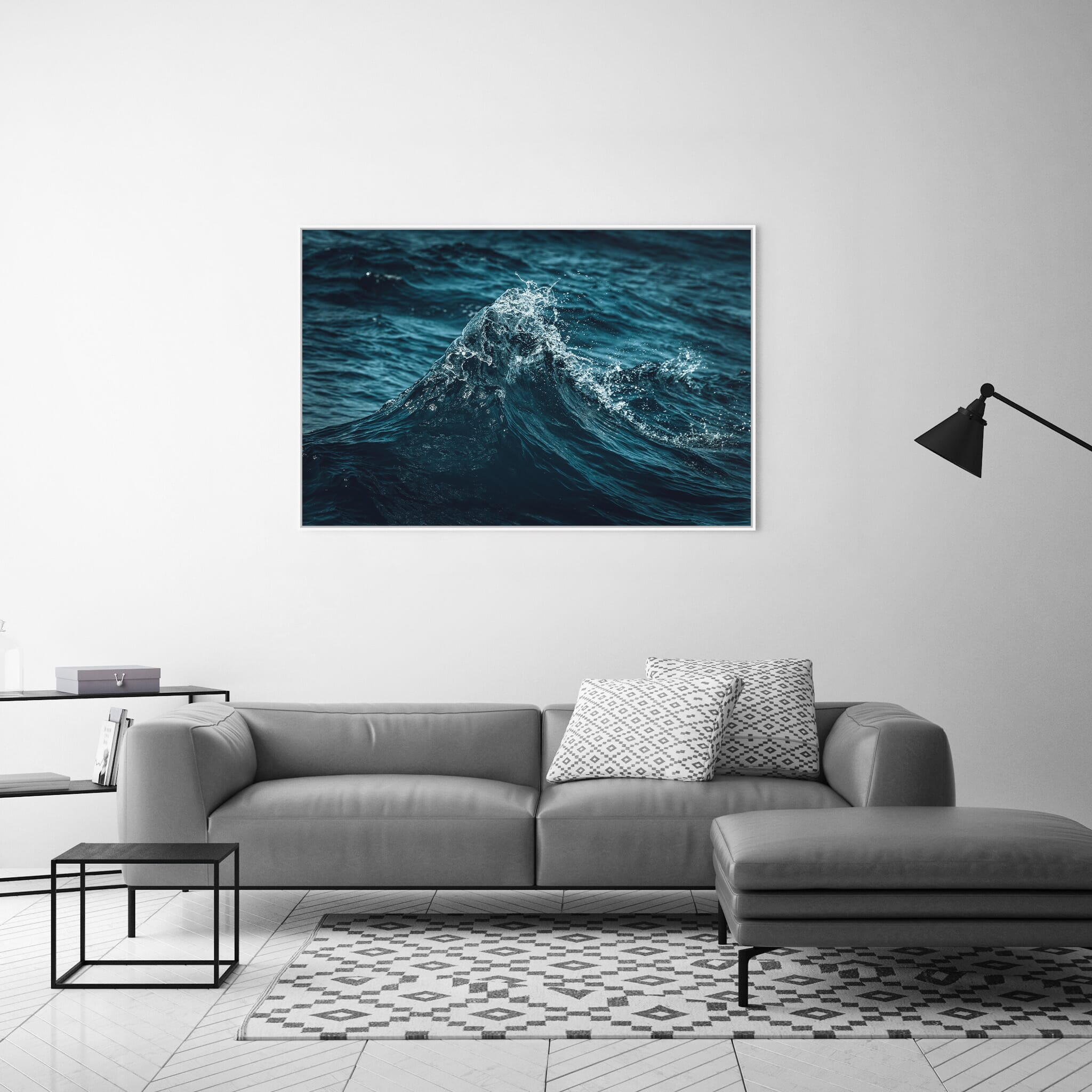 Modern Interior design featuring photography prints by Jan Erik Waider